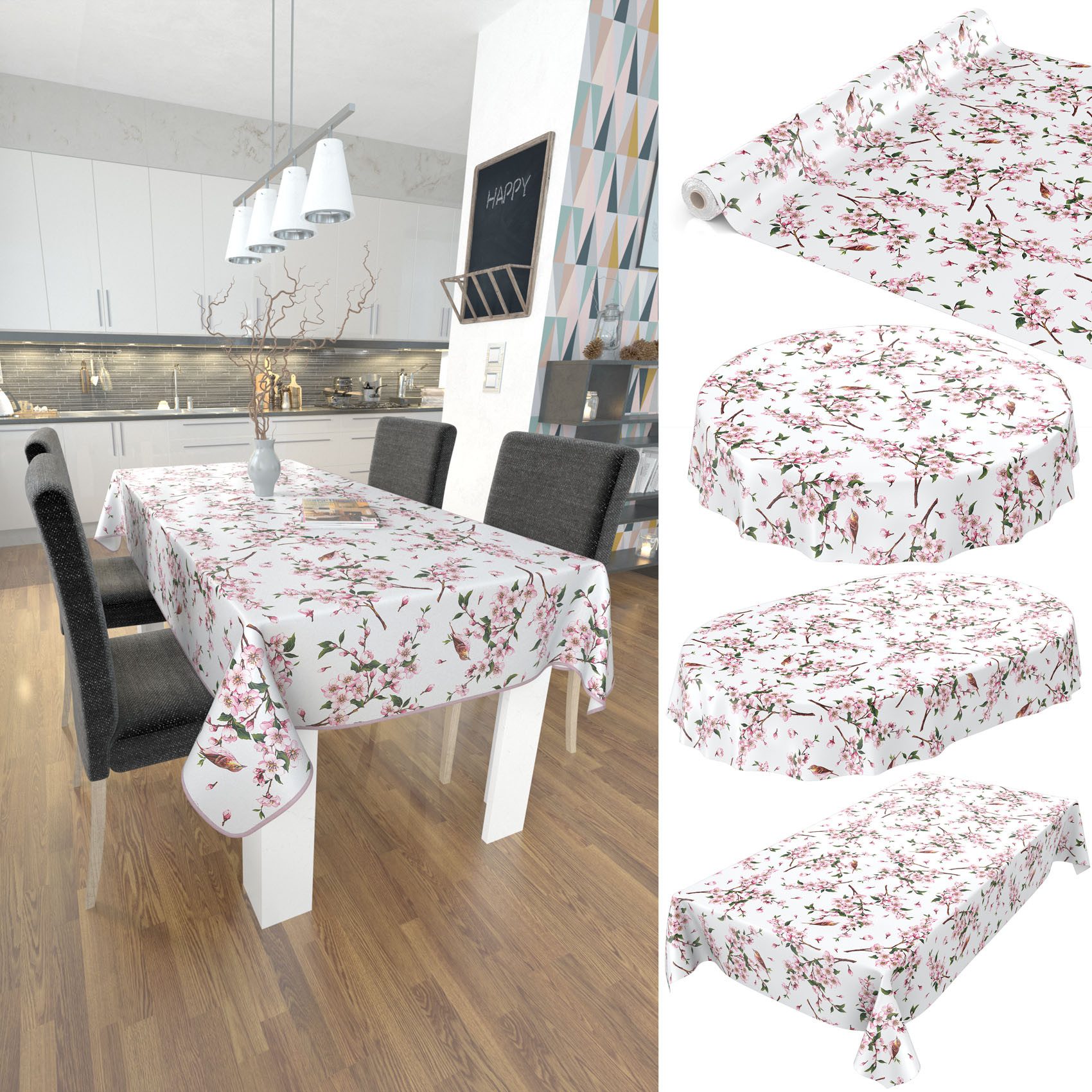 ANRO Tischdecke Wachstuchtischdecke Gartentischdecke Wachstischdecke (Einzelstück 1-tlg), Glatt 140x200cm wasserabweisend