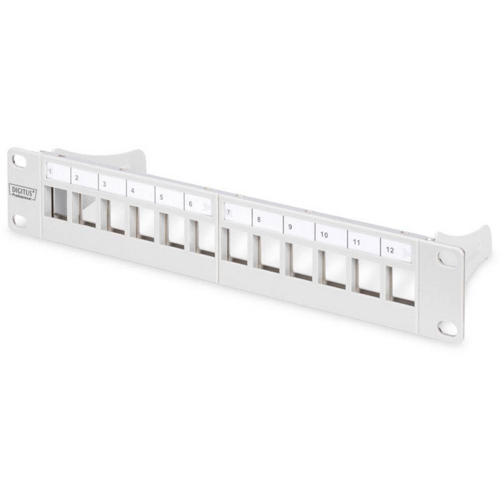 Netzwerkschrank Modular Patch Panel, 10″, 12-Port, geschirmt