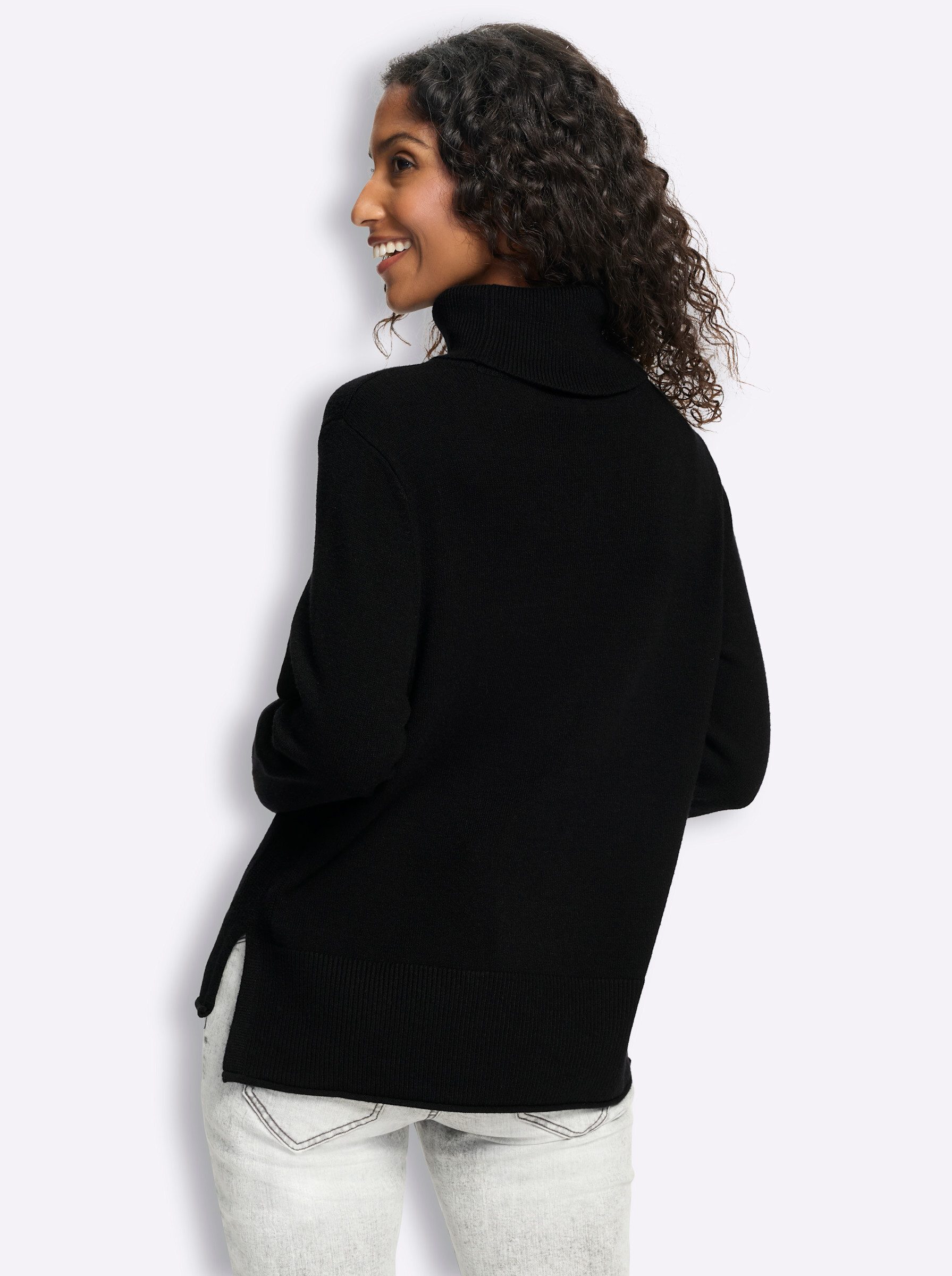 heine Strickpullover Rollkragenpullover Langarm Feinstrick