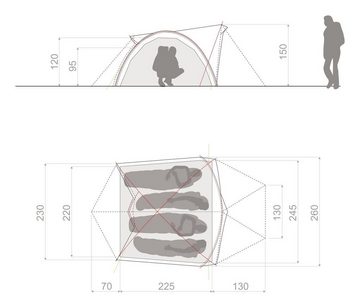 VAUDE Gruppenzelt VauDe Space XT 4P Familienzelt (Gewicht 4,725 kg)