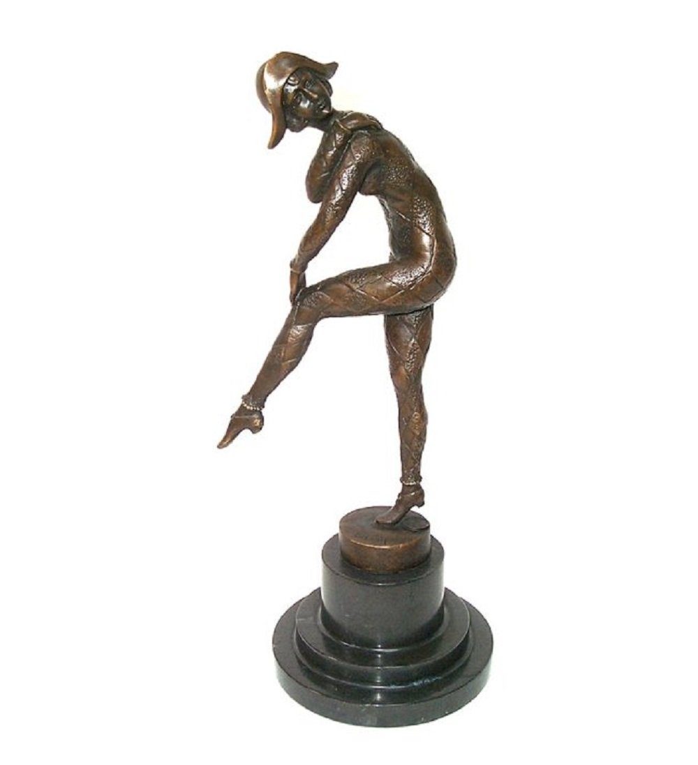 Linoows Dekoobjekt Bronzefigur, Bronze Skulptur, Harlekinade, Chiparus, Hand gegossen