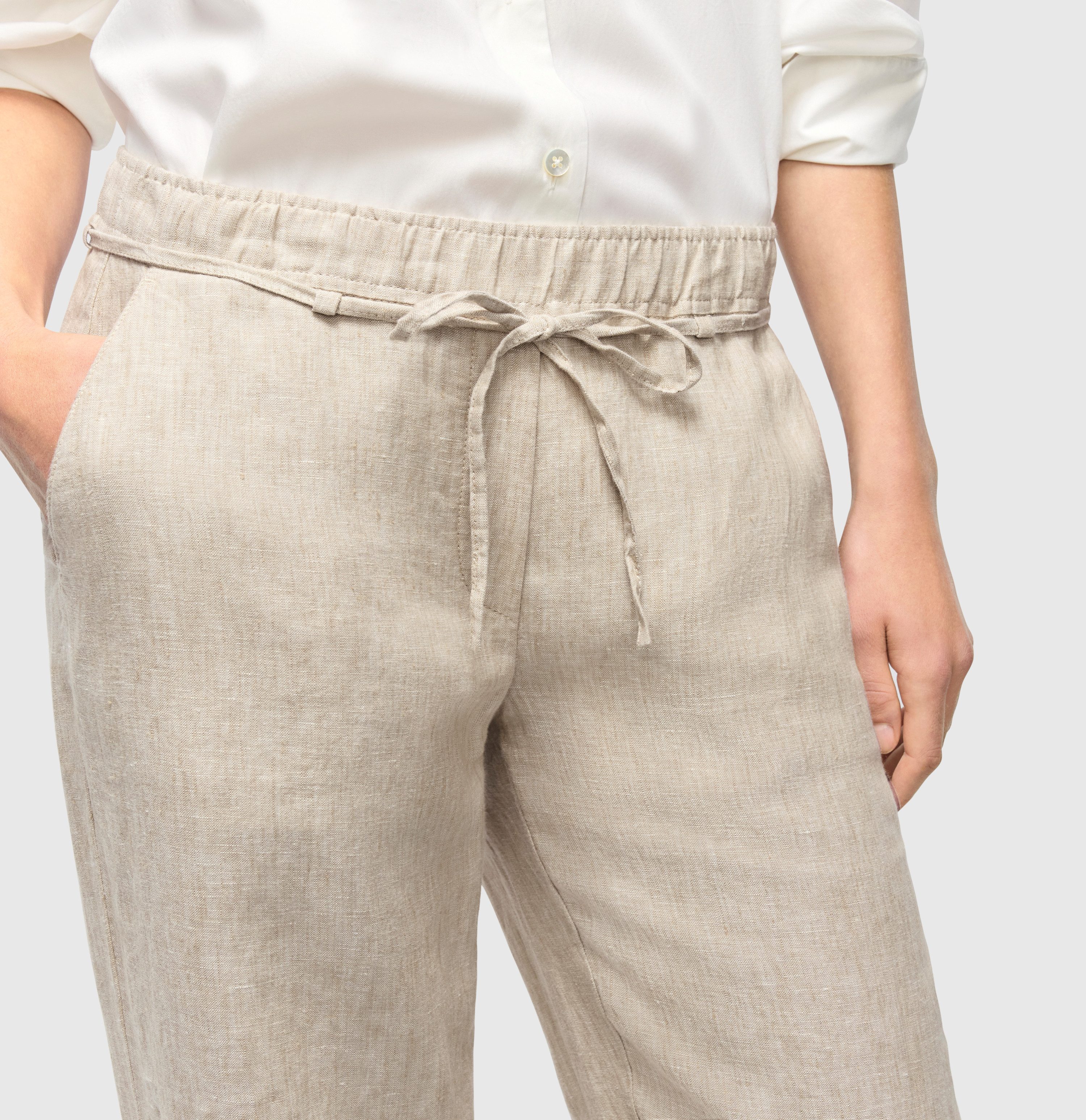 MAC Leinenhose CHIARA BELT Sommerhose Wide Fit, mit geradem, weitem Bein – Bild 5 von 5