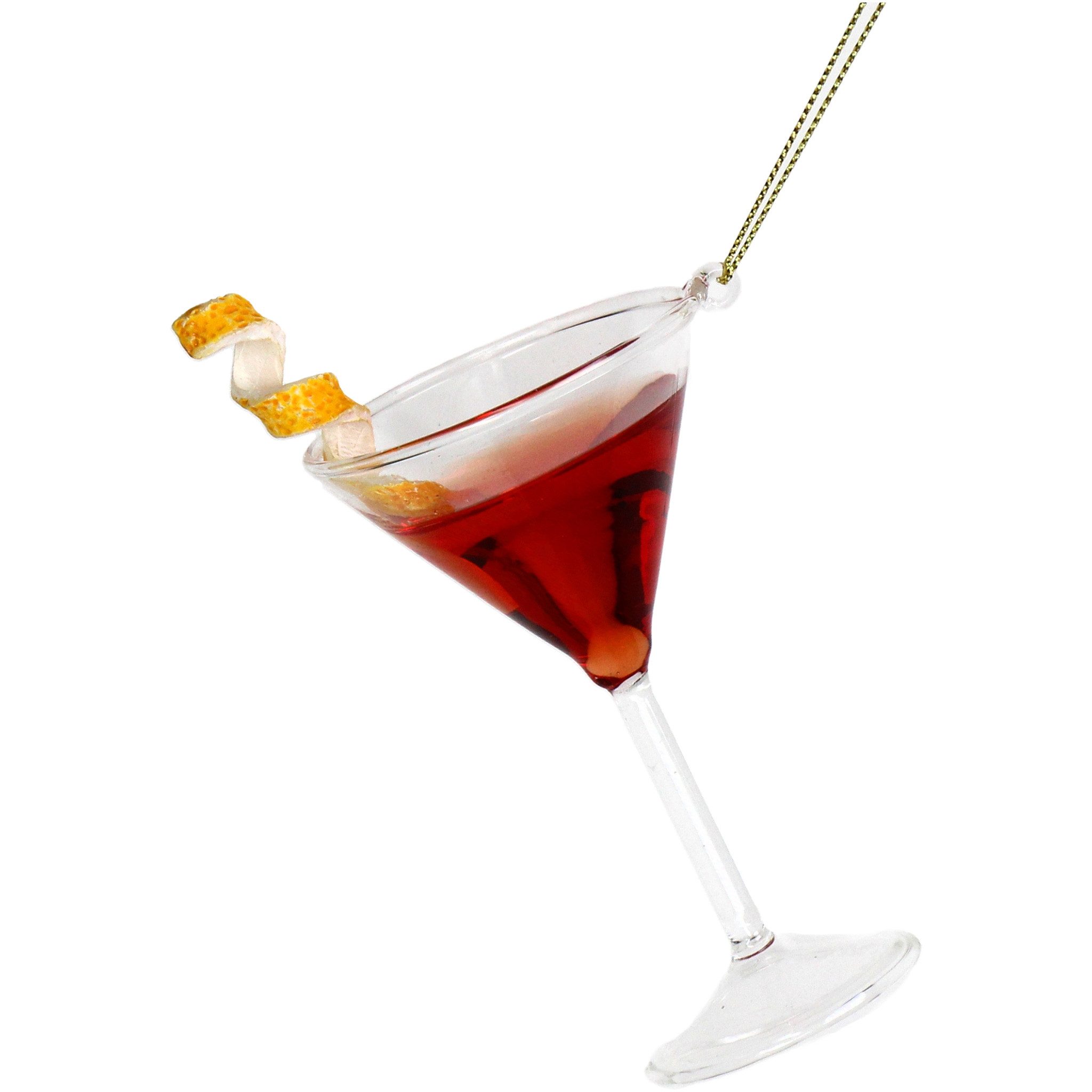 HD Collection Christbaumschmuck, Christbaumschmuck 11,5cm Glas Sommer Cocktail Figur Rot / Klar