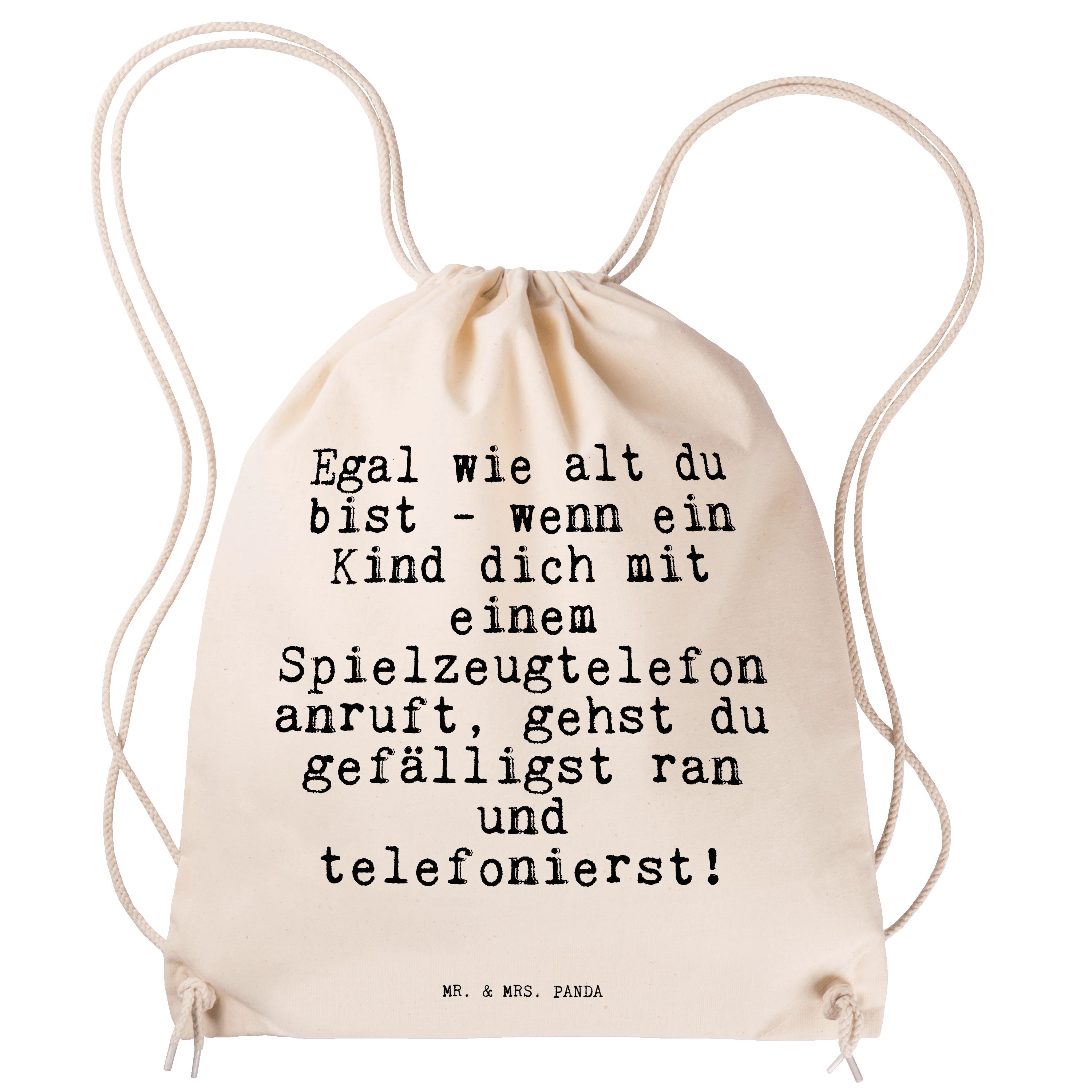 - Egal Transparent & Mrs. Kind, Sprüc Sporttasche (1-tlg) Panda Geschenk, alt du... wie Mr. - Stoffbeutel,