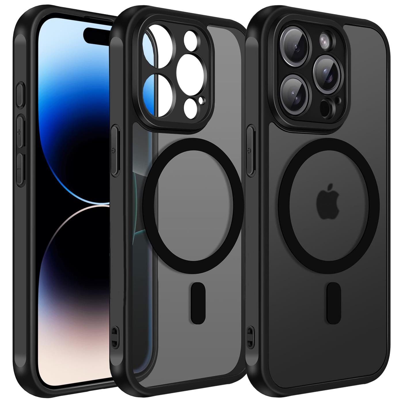 CoolGadget Handyhülle Magnet-Hülle für iPhone 14 Pro Max Schutzhülle magnetisch 6,7 Zoll, Hülle Matt Stoßfest kompatibel mit Magsafe Zubehör Kameraschutz Case