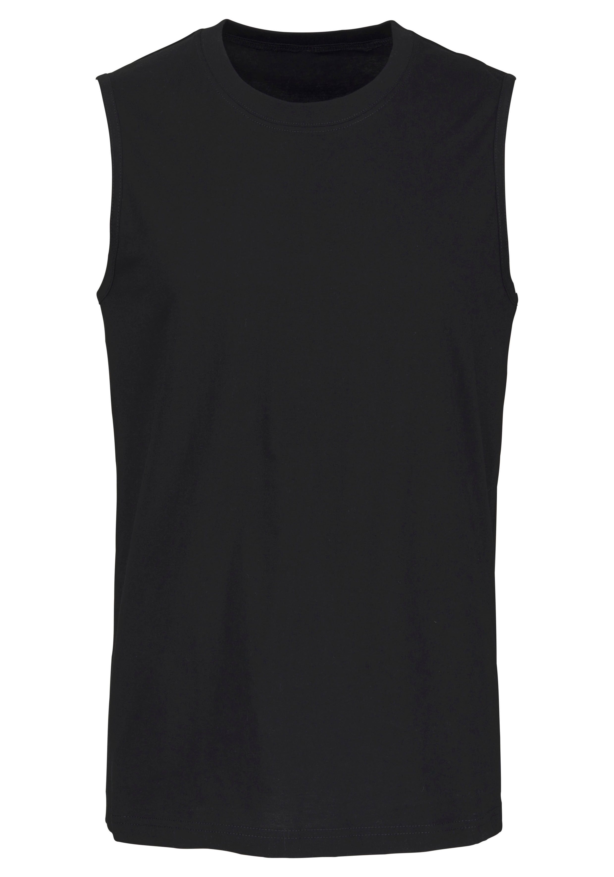 H.I.S Muscleshirt, Unterziehshirt, Unterhemd für Herren (3er-Pack) unifarben, Rundhalsausschnitt, aus Baumwolle