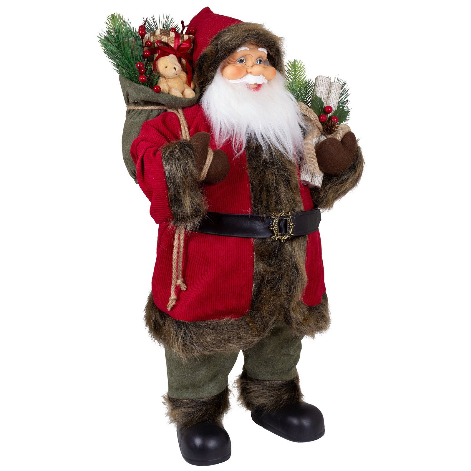 Christmas Paradise Weihnachtsmann Viktor, 4 Größen (30-80cm) (Deko Figur, 1 St), grün-rot