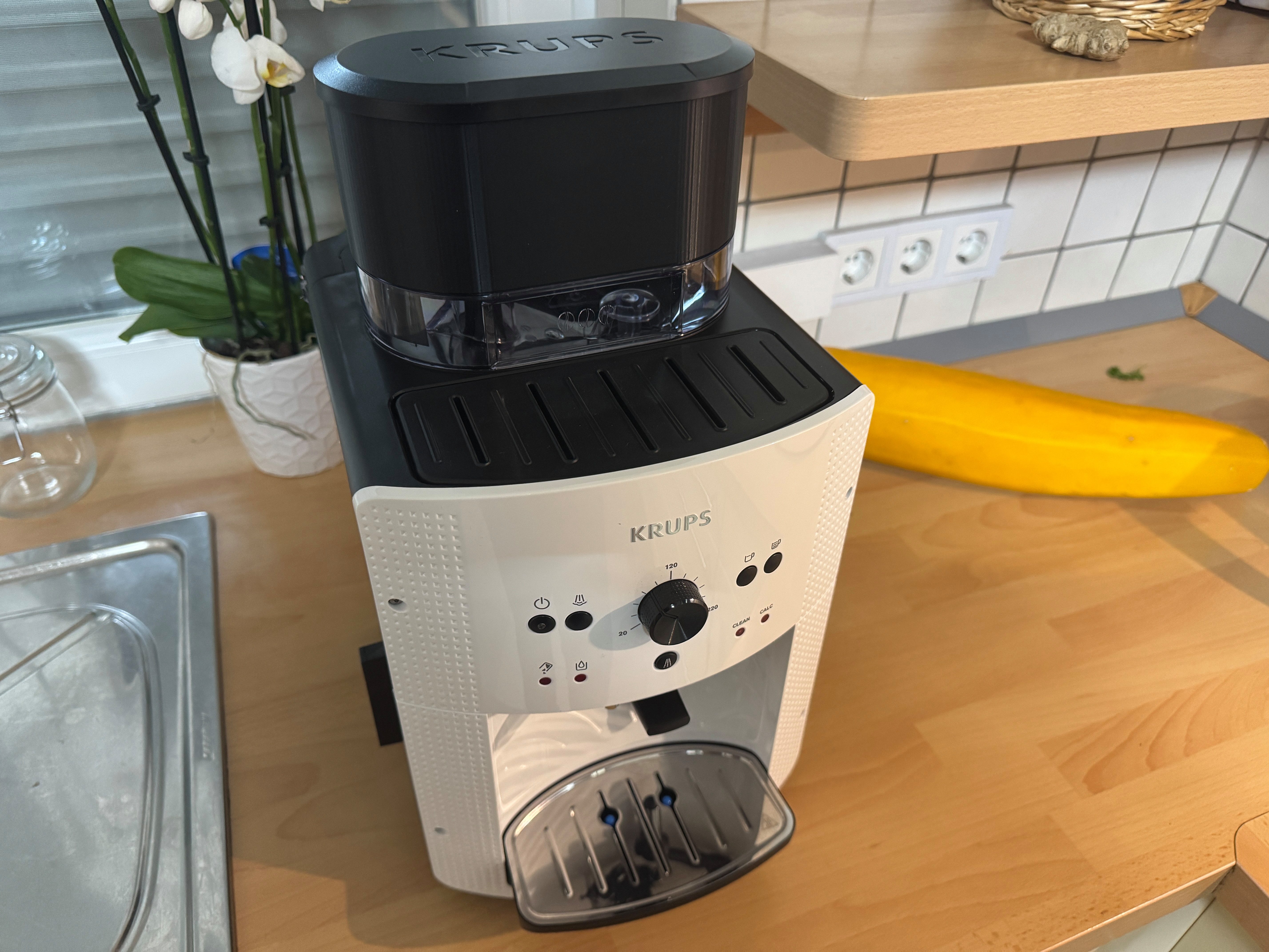 eXODA Kaffeedose Bohnenbehälter Erweiterung auf 700g kompatibel zu Krups Arabica Picto, Kunststoff, (Behälter), Sichtglas