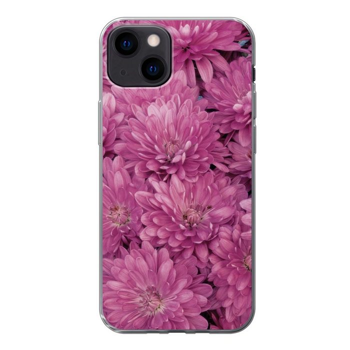 MuchoWow Handyhülle Blühende rosa Chrysantheme Handyhülle Apple iPhone 13 Smartphone-Bumper Print Handy