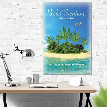 Close Up Poster Reefer Vacations Poster Strand mit Cannabis Palmen 61 x 91,5 cm