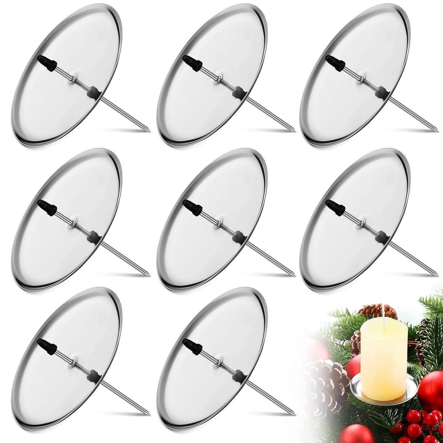 LuxusKollektion Kerzentablett Kerzenhalter Adventskranz Metall Silber 8 Stk. 6cm (8 St)