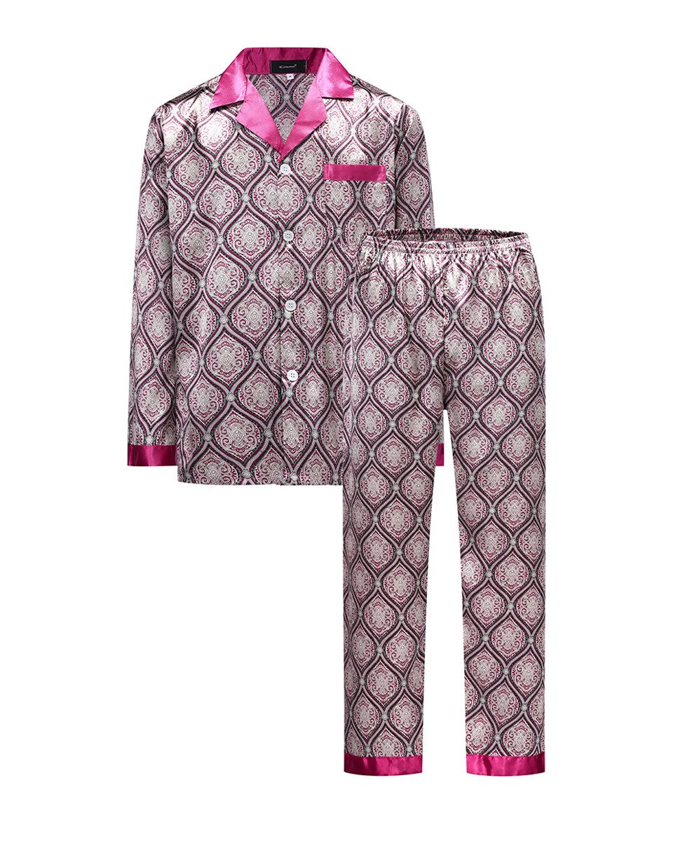 Allthemen Pyjama (2 tlg) mit Reverskragen weicher Schlafanzug aus bedruckte günstig online kaufen
