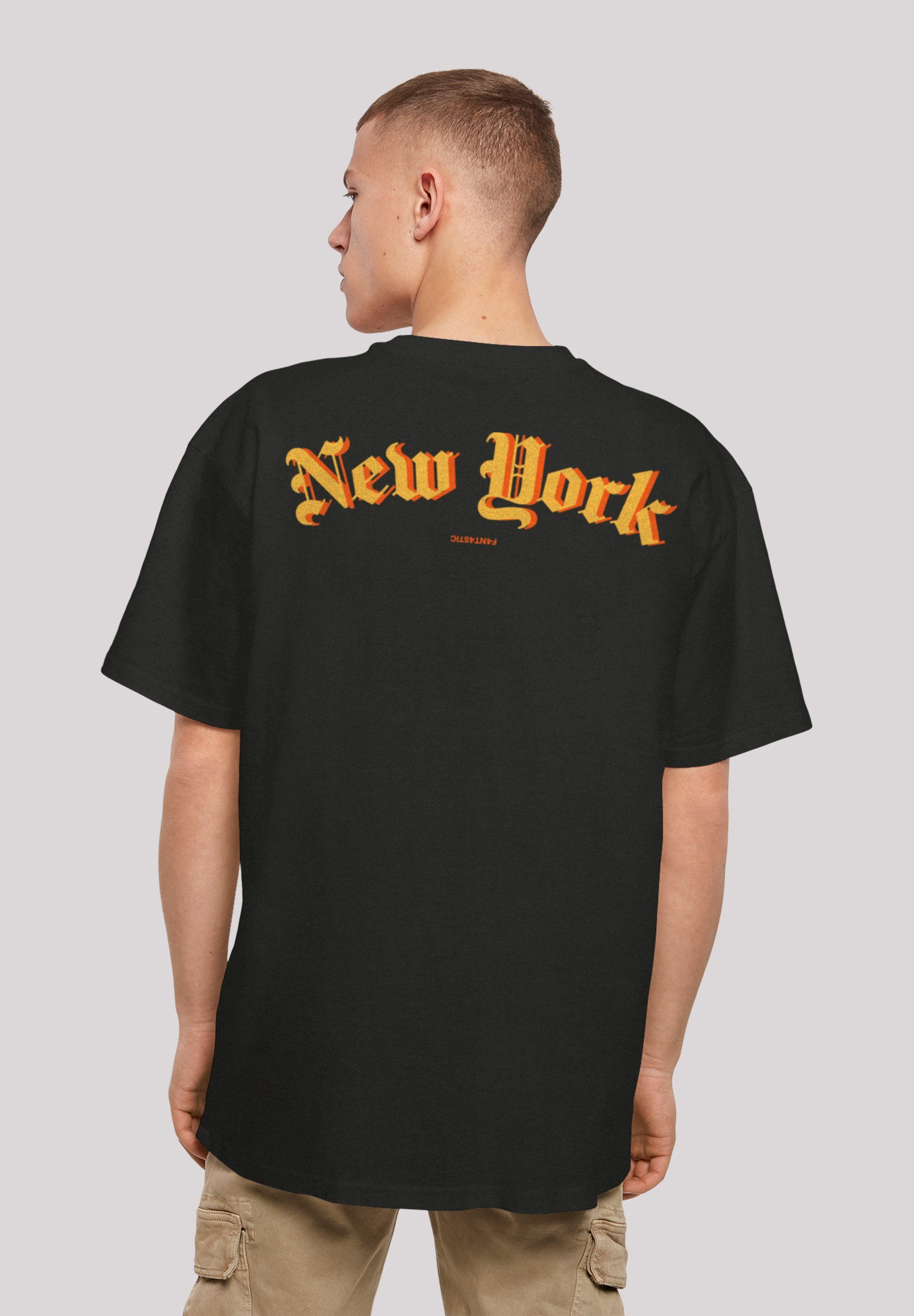 F4NT4STIC T-Shirt New York Orange OVERSIZE TEE Print schwarz