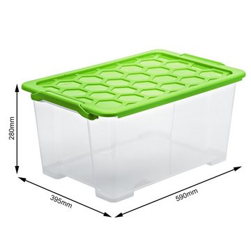 ROTHO Aufbewahrungsbox Evo Safe Keeping 3er-Set Aufbewahrungsbox 44l mit Deckel, Kunststoff (PP recycelt) (Aufbewahrungsset, 3er-Set)