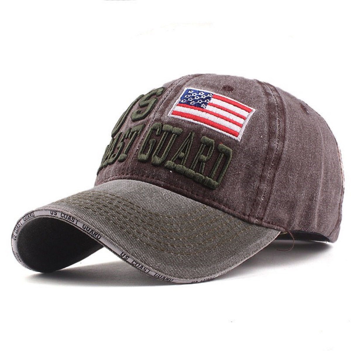 Sporty Baseball Cap U.S. Coast Guard Vintage Style USA Amerika used washed Look Retro mit Belüftungslöchern