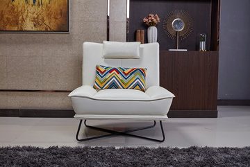 JVmoebel Loungesessel, Luxus Stuhl Polster Relax Club Möbel Design Sessel Weiß