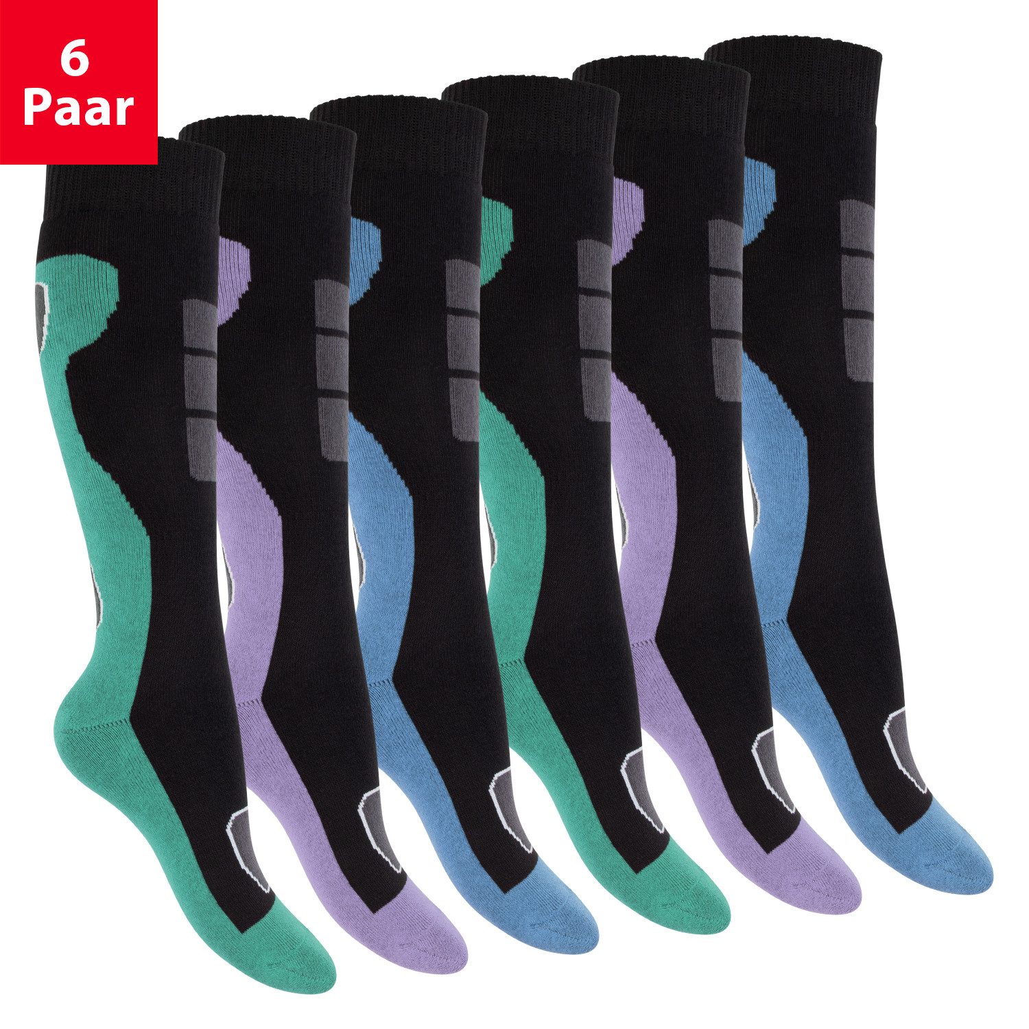 Footstar Thermosocken Damen Winter Kniestrümpfe (6 Paar) mit Thermo Effekt günstig online kaufen
