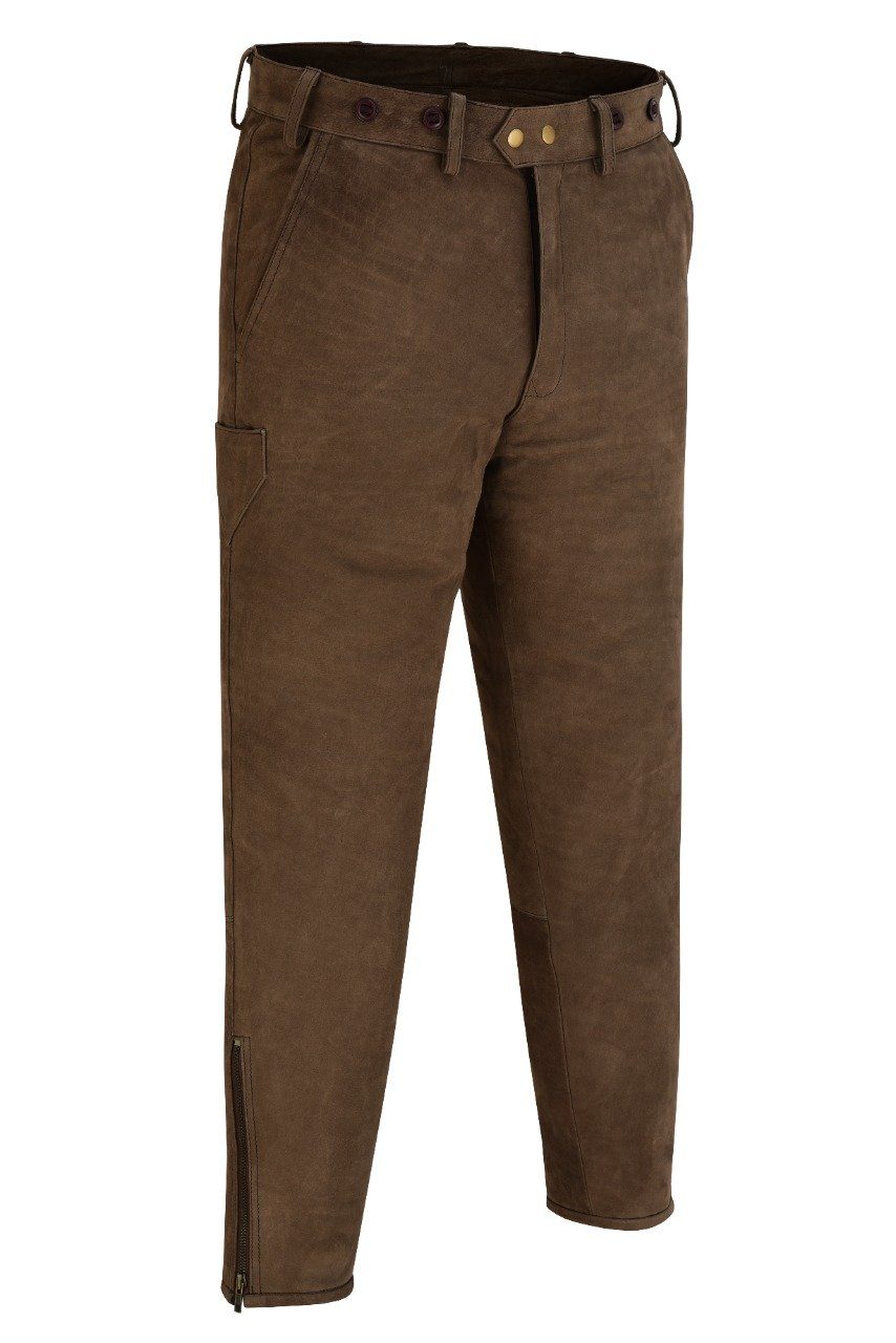 Lange German Jagd Lederhose Jägerhose Wear GW601 Lederhose Nubuckleder Jagdhose Trachten aus Dunkelbraun