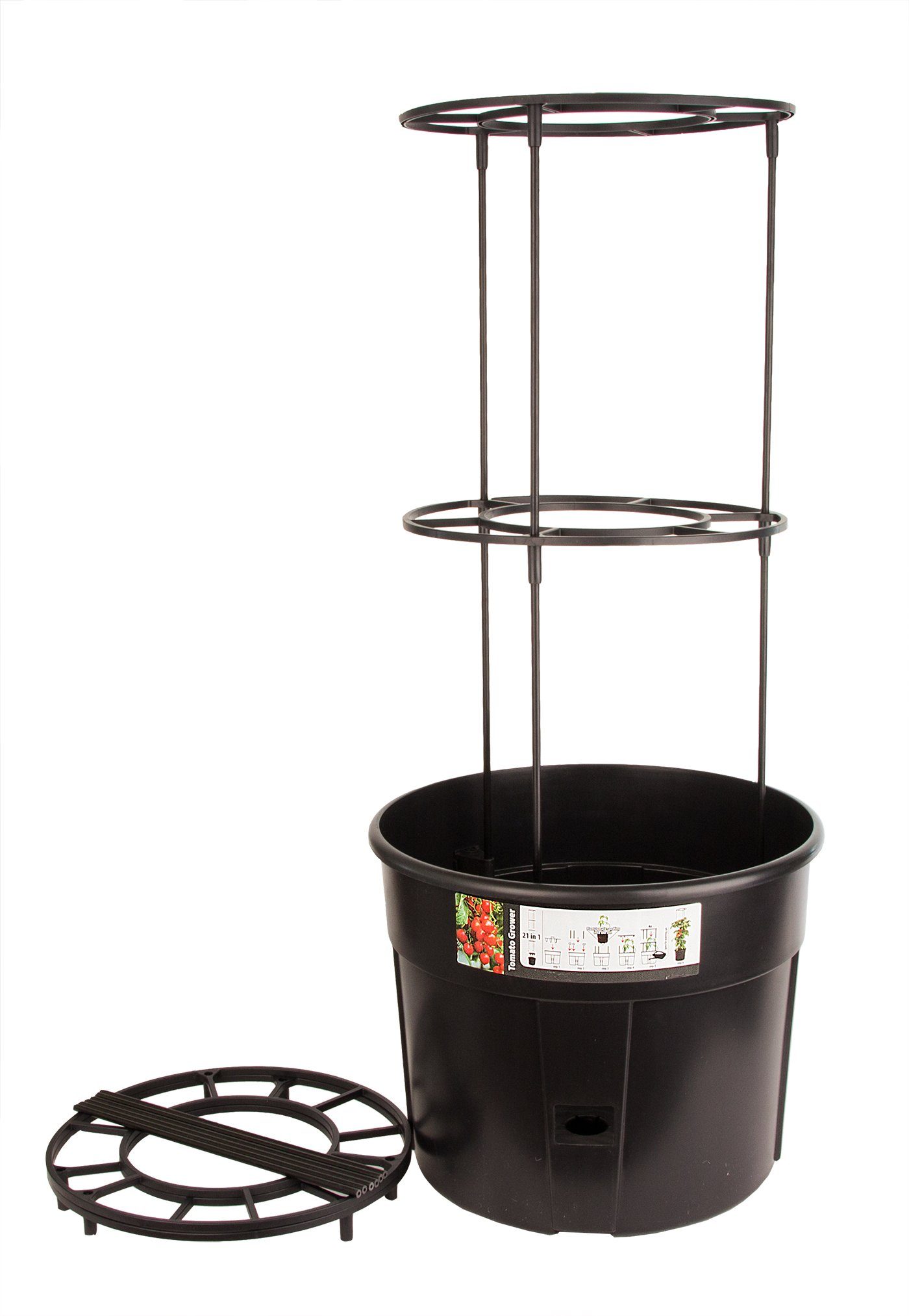 BigDean Pflanzkübel Tomatentopf mit Rankhilfe & Wasserspeicher Tomaten Pflanzkübel 28L (Set, 2 St., Pflanztopf + Rankhilfe), 2 Teiliges Set, Pflanztop und Rankhilfe, Mit Wasserspeicher