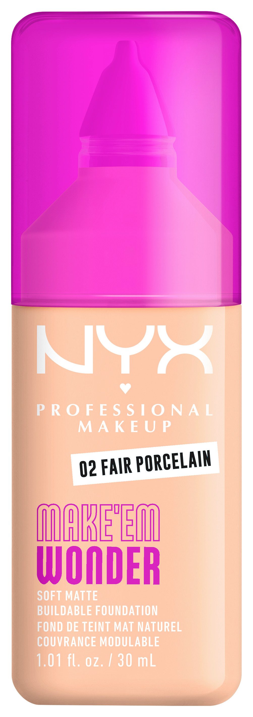 NYX PROFESSIONAL MAKEUP Foundation MAKE 'EM WONDER FOUNDATION, perfekter No-Makeup-Makeup-Look bis zum Full Glam