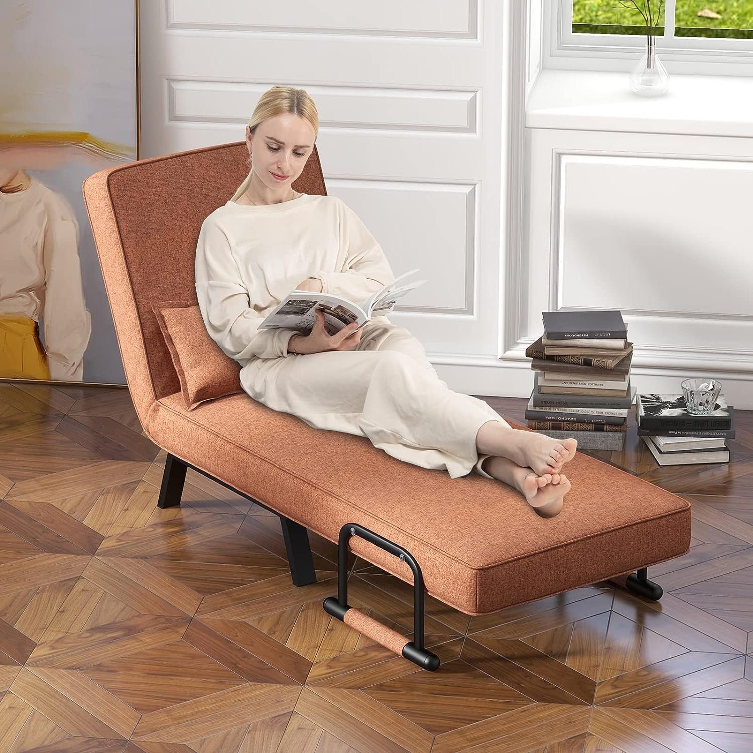 KOMFOTTEU Schlafsofa Schlafsessel, mit 6-Fach verstellbare Rückenlehne günstig online kaufen