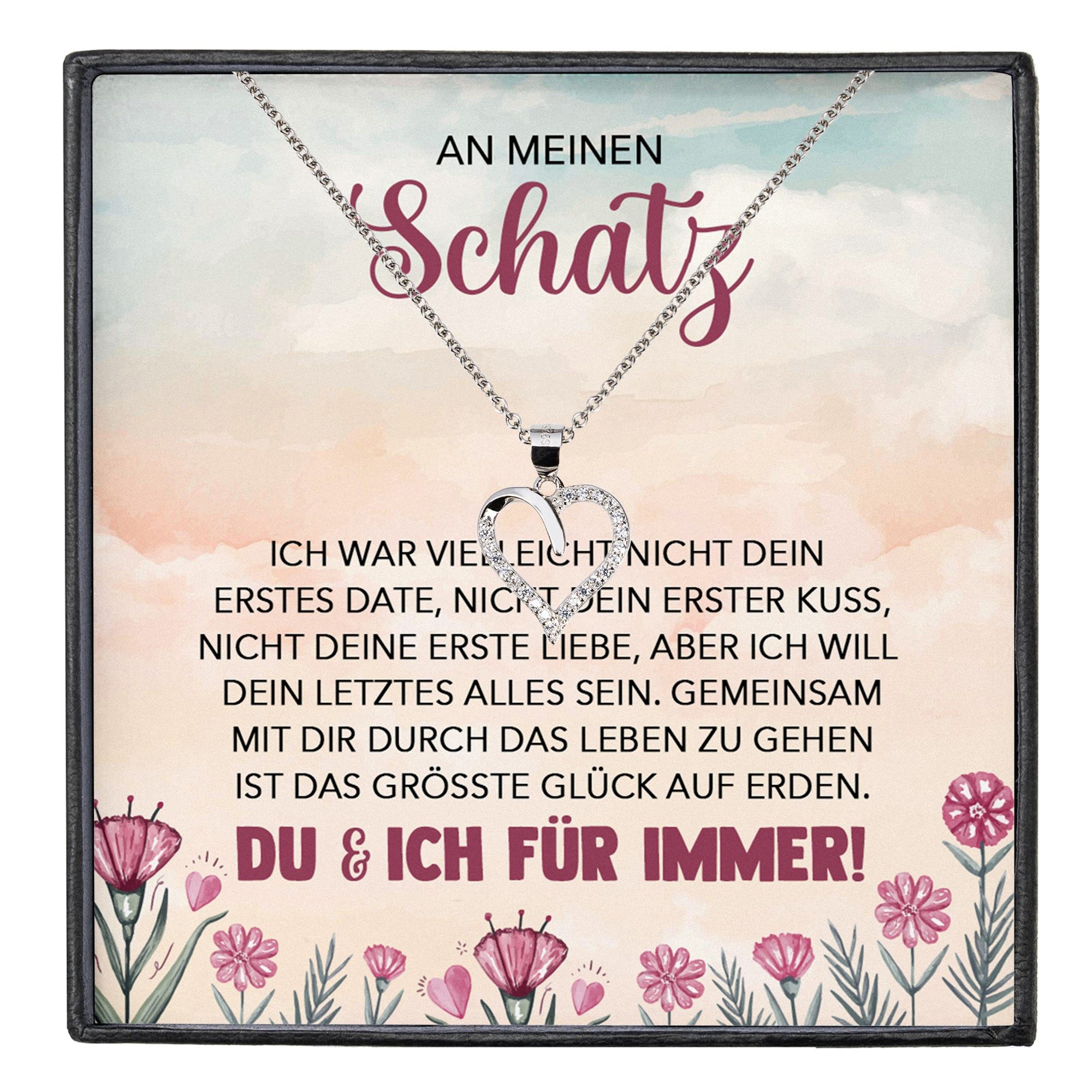 Schmuckset An Meinen Schatz Ich Liebe Dich Kette Frauen Geschenk Herz Halskette
