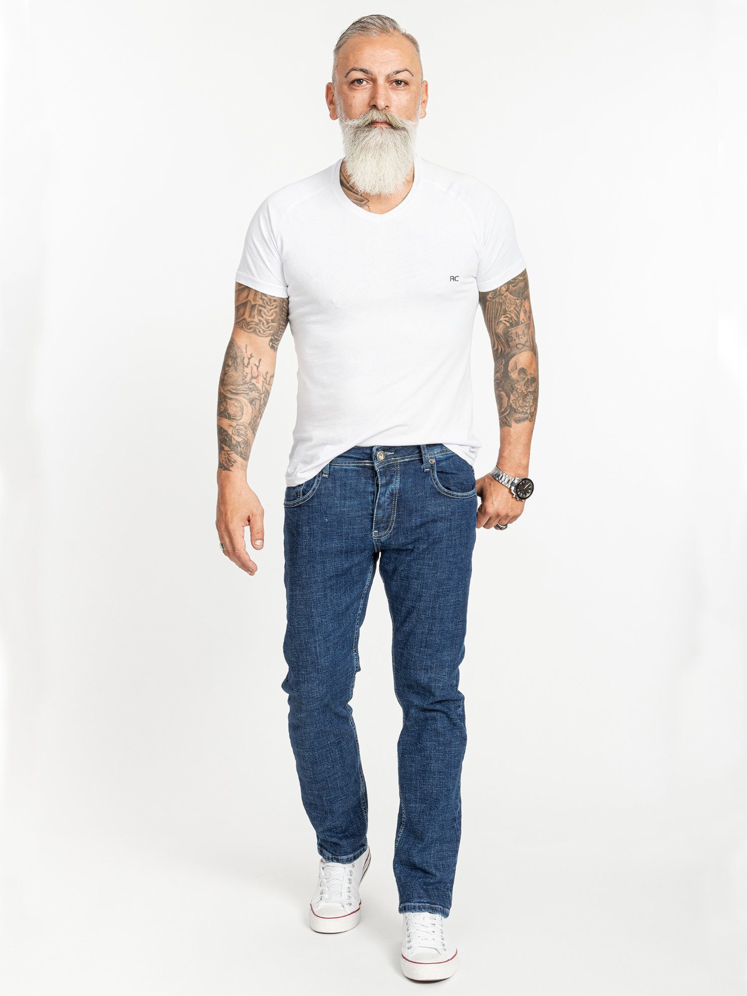 Rock Creek Regular-fit-Jeans Herren Jeans Stonewashed Blau RC-2407 – Bild 4 von 5