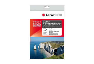 AgfaPhoto Drucker- und Kopierpapier AGFA Photo Fotopapier glänzend 180 g/m² 20 Blatt DIN-A4 AP18020A4