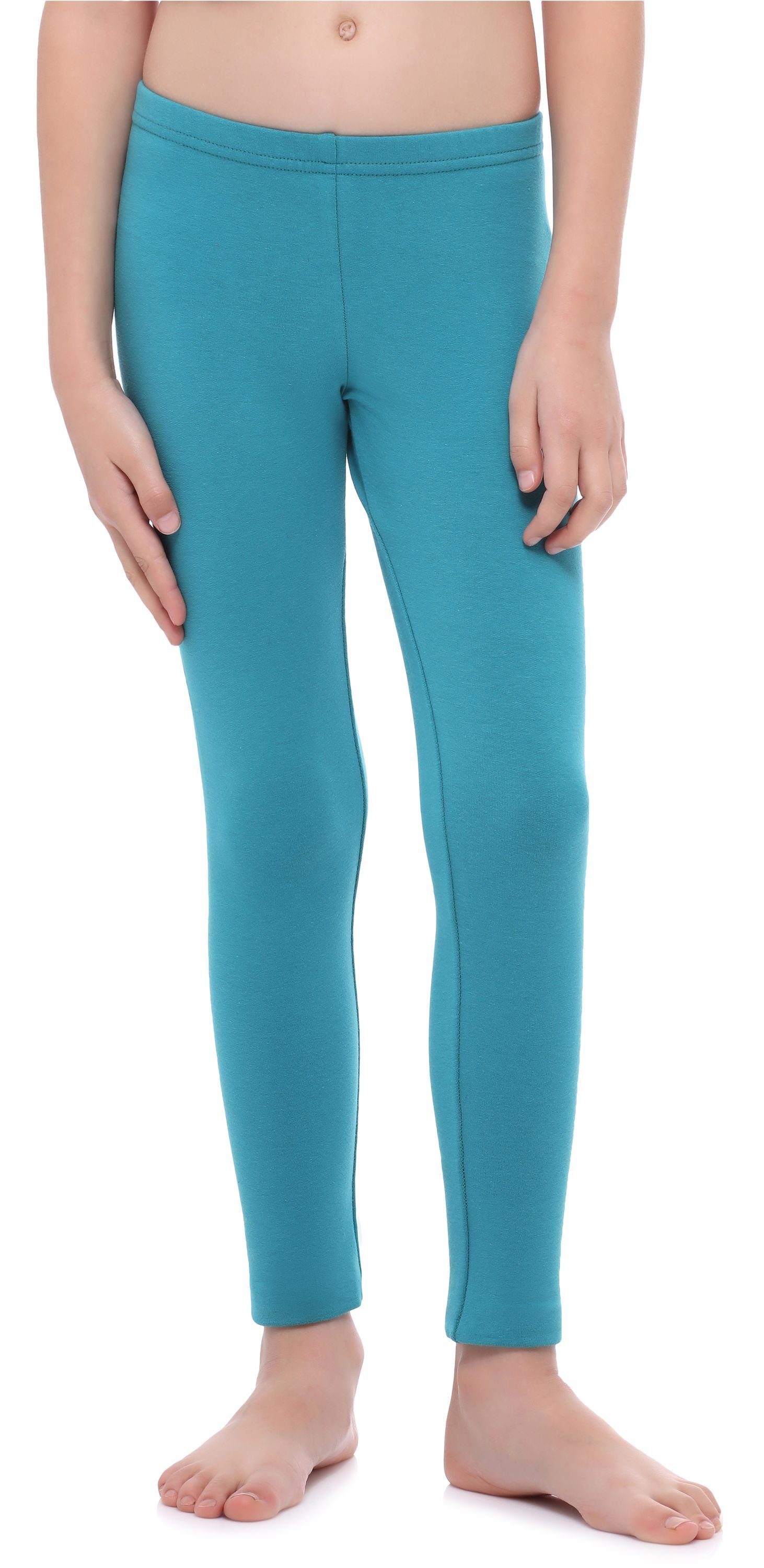 Merry Style Leggings Mädchen Lange Leggings aus Baumwolle MS10-252 (1-tlg) elastischer Bund Türkis