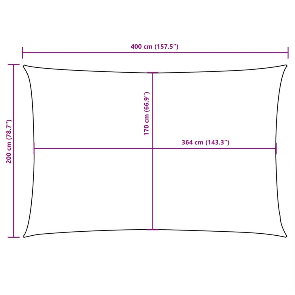 vidaXL Sonnensegel Sonnensegel Oxford-Gewebe Rechteckig 2x4 m Blau, (1-tlg)