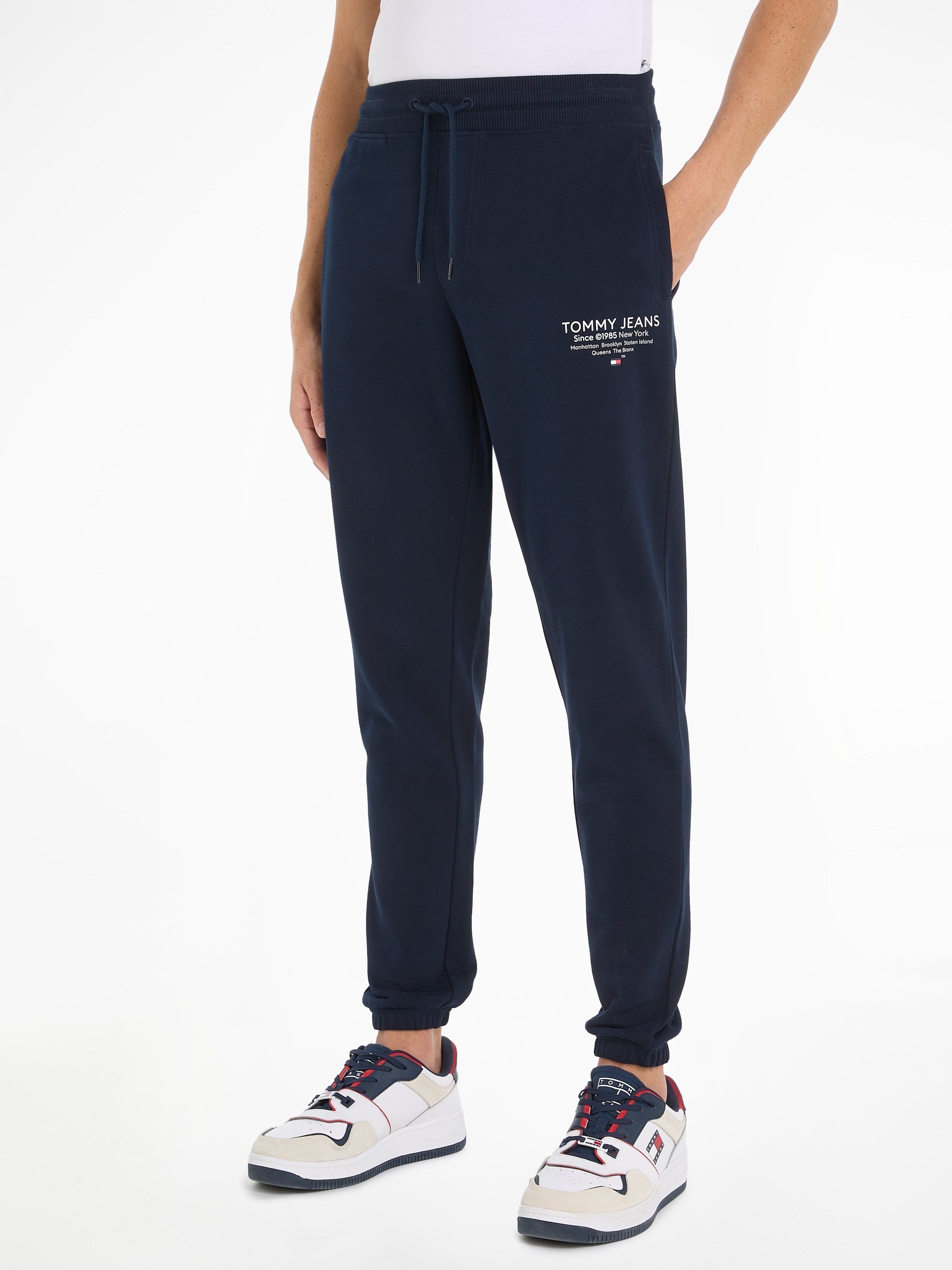 Jogginghose SWEATPANT Bein am Jeans SLIM Dark Logodruck ENTRY Night Navy GRAPHIC mit TJM Tommy