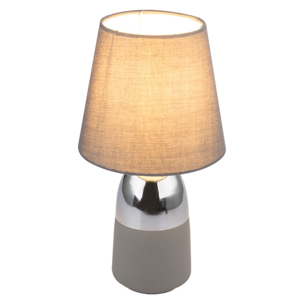 GLOBO LIGHTING LED Tischleuchte, Leuchtmittel inklusive, Warmweiß, Chrom Tisch Lampe Wohn Zimmer Beleuchtung Textil Touch Lese-. € 33,99