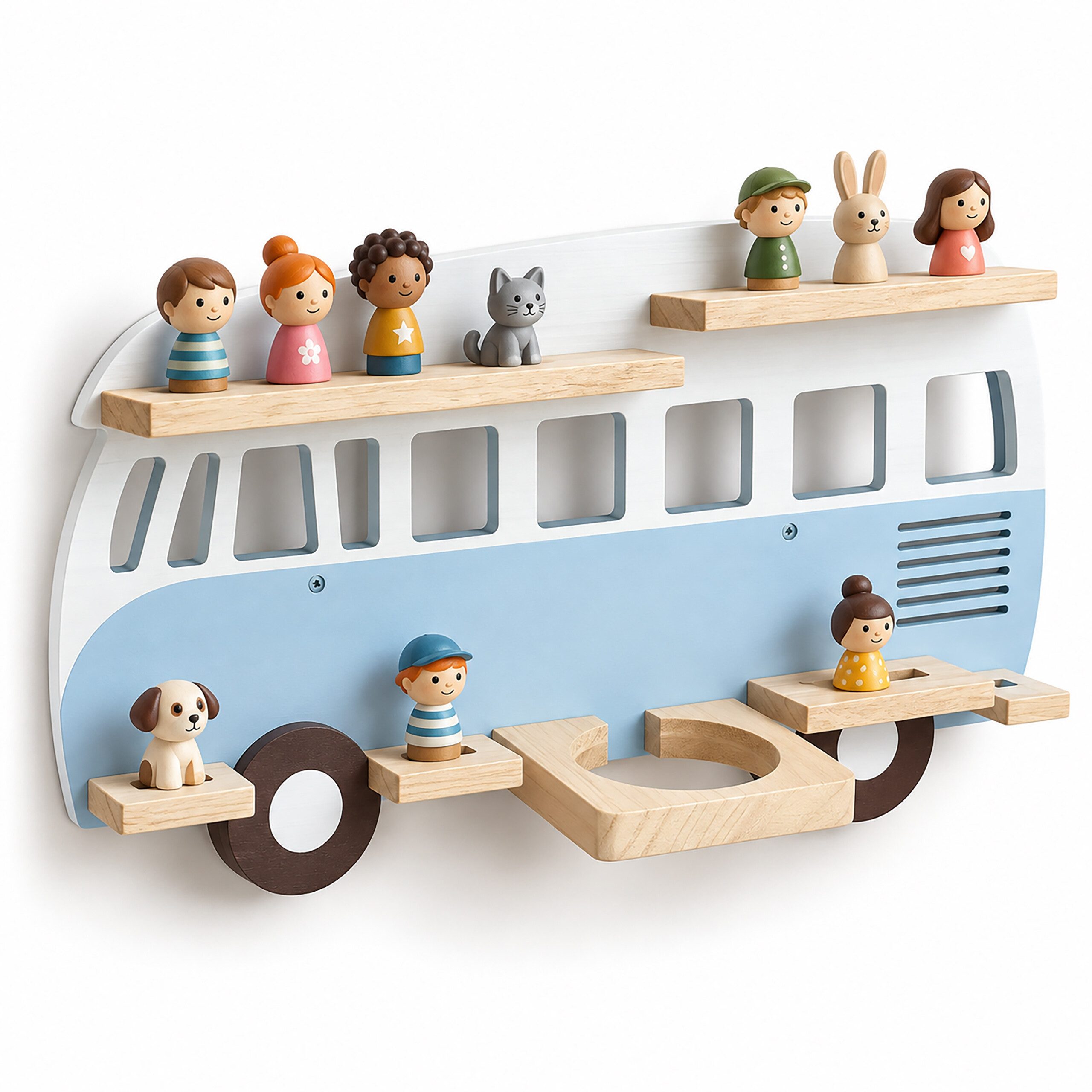relaxdays Kinderregal Toniebox Regal Bus, 1-tlg., blau