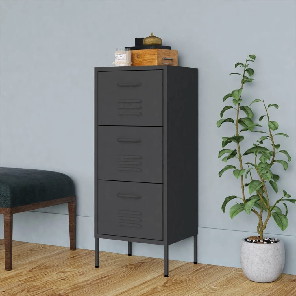 vidaXL Aktenschrank Lagerschrank Anthrazit 42,5x35x101,5 cm Stahl (1-St)