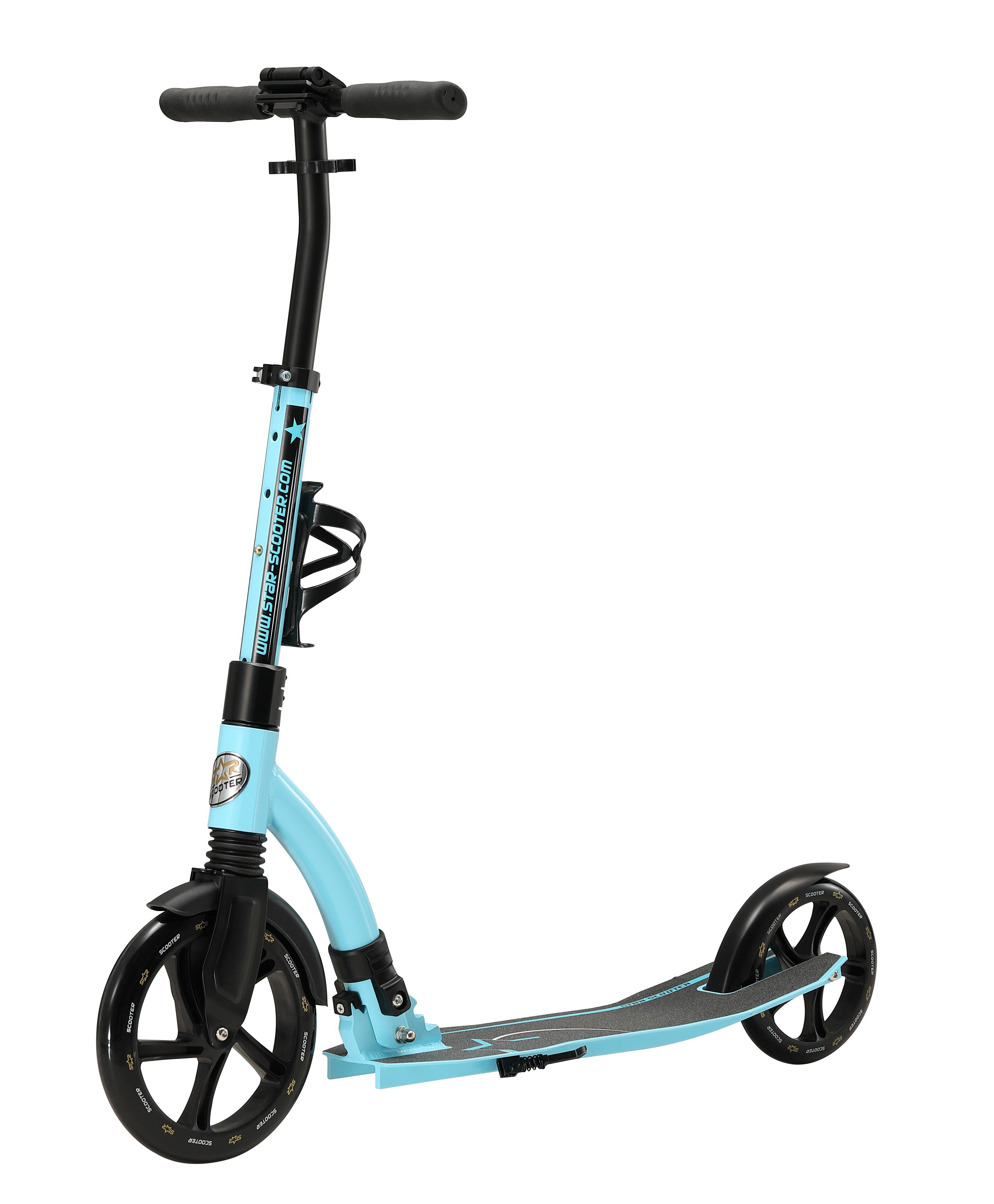 Star-Scooter Cityroller 230 mm, ab 8 Jahre, Kinder City Roller ab 158 cm, Jungen, Mädchen, Klappbar, Höhenverstellbar, Seitenständer, Aluminium