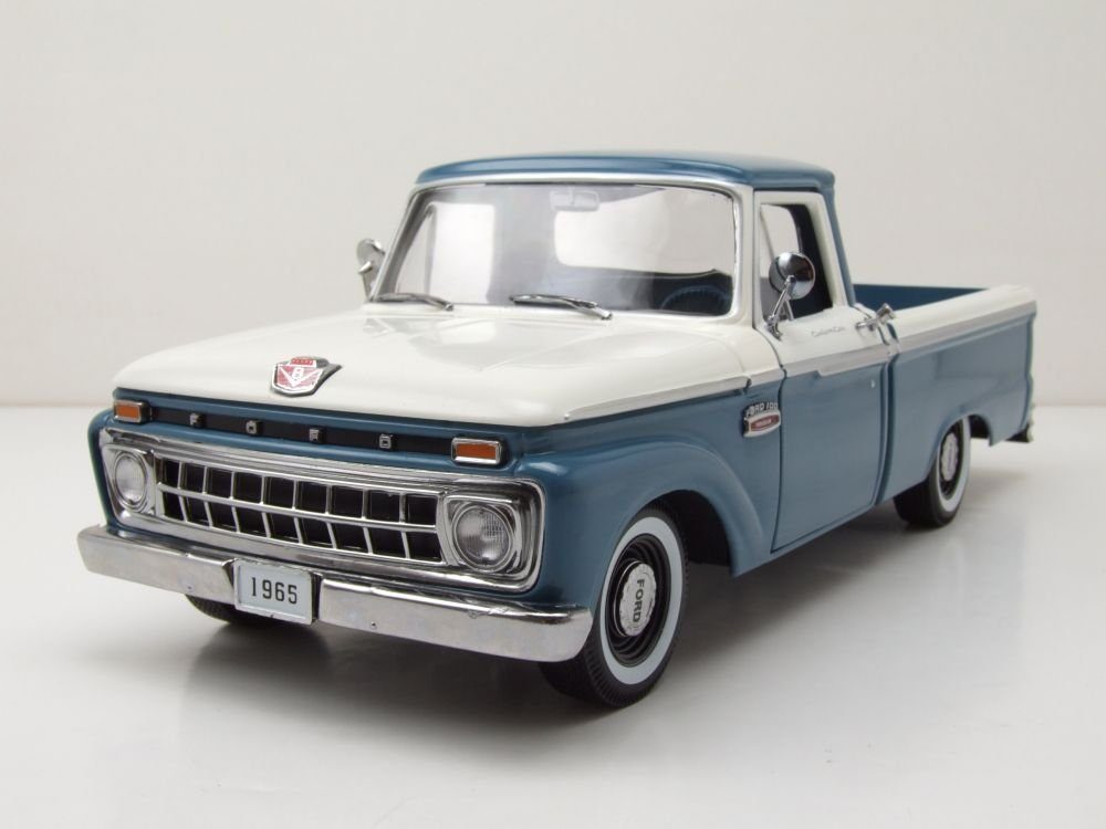 Sun Star Modellauto Ford F-100 Custom Cab Pick Up 1965 blau weiß Modellauto 1:18 Sun Star, Maßstab 1:18