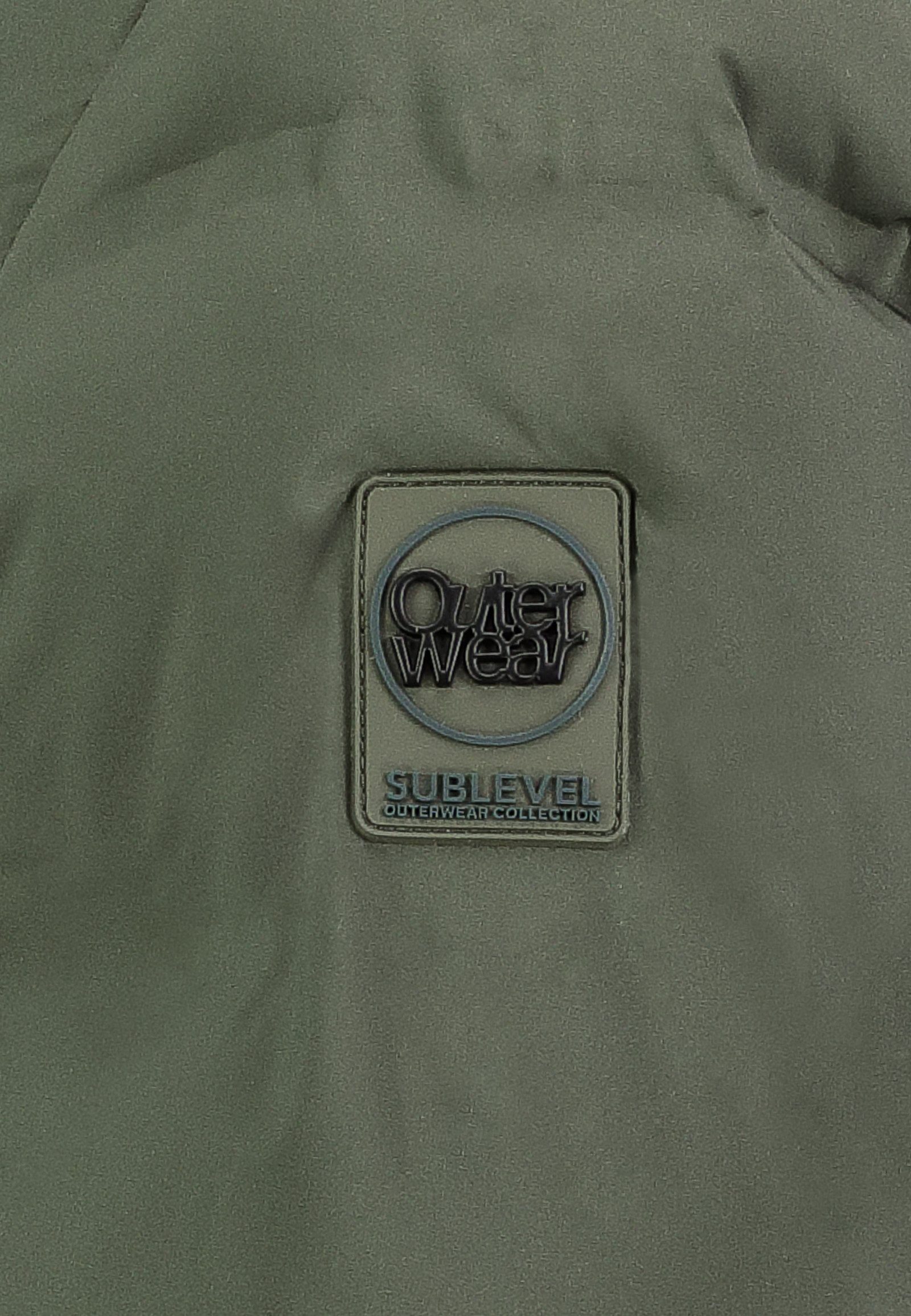 SUBLEVEL Langmantel Wärmender Stepplook mit Kapuze für Damen (1-tlg) Normal Fit Kapuze Langarm Einfarbig wasserabweisend