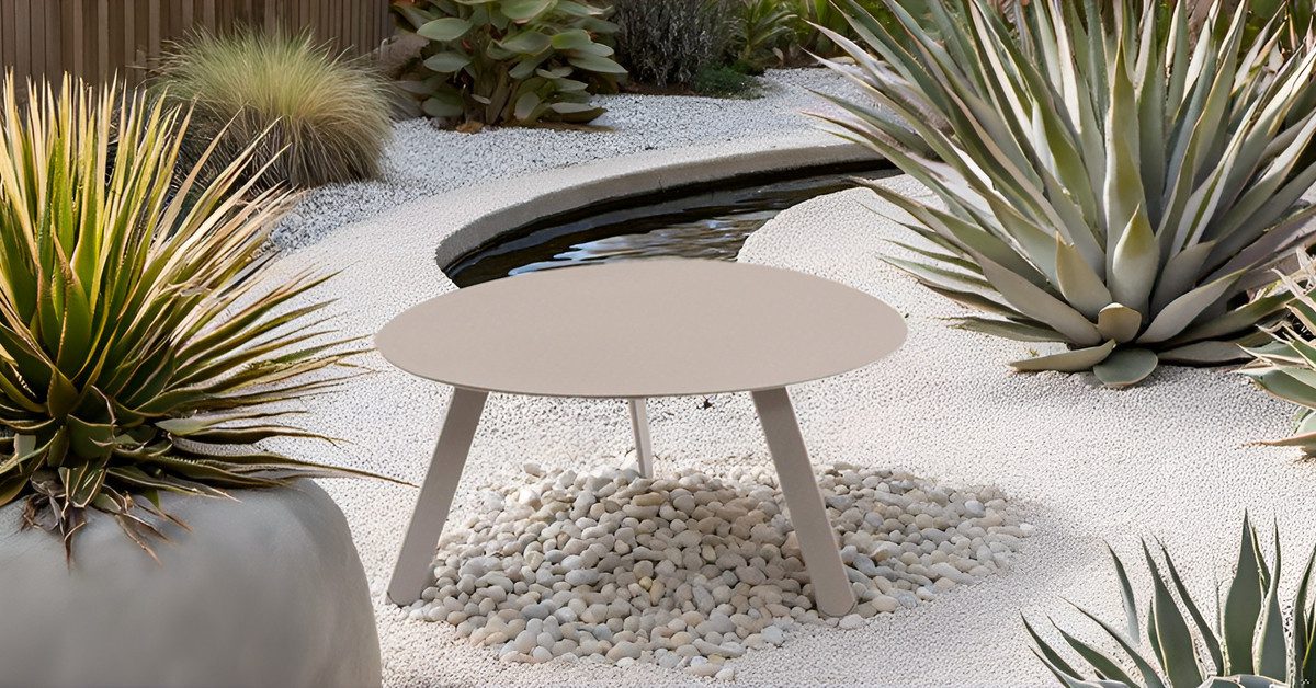 habeig Gartentisch Ovaler Beistelltisch aus Stahl, 74x60x36cm, Belastbar bis 25kg, aus Metall – Bild 2 von 2