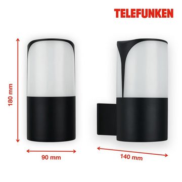 Telefunken Außen-Wandleuchte 320305TF, ohne Leuchtmittel, Wand Außenleuchte IP44 schwarz E27 Fassung