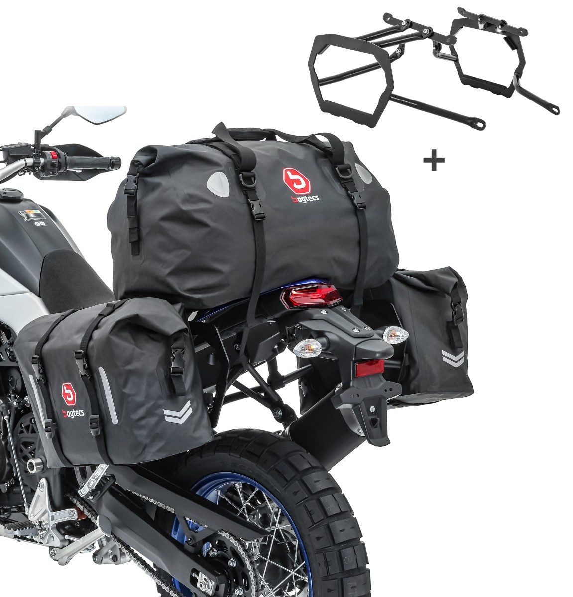 Bagtecs Kofferset Satteltaschen WP8 für Triumph Tiger 900/ GT / Rally 20-23 Kofferträger