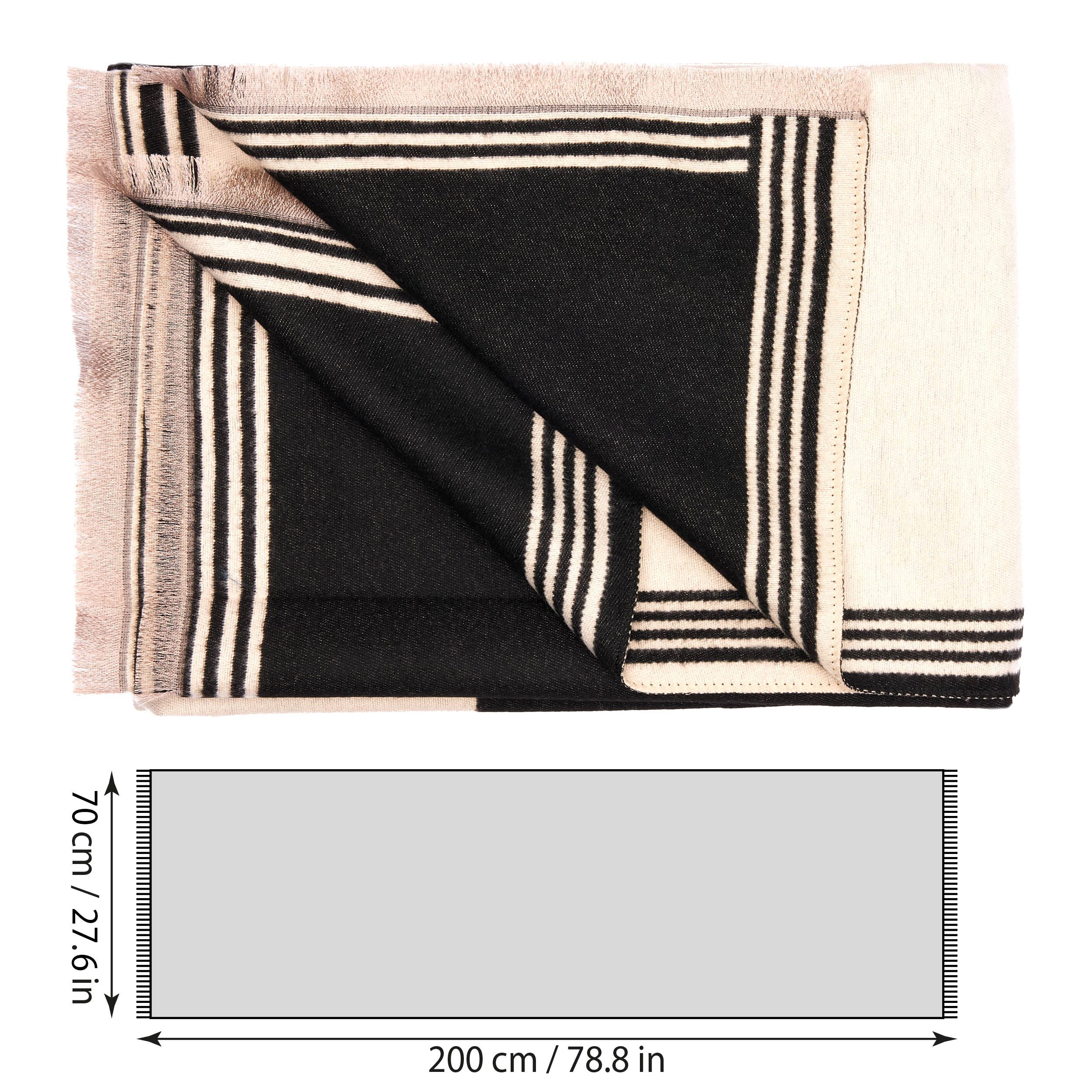 BRUBAKER Schal Cashmirillo Damen Schal mit Quadrat Muster - Warm und Kuschelig, (1-St. Winterschal mit weichem Kaschmir-Gefühl), 70 x 200 cm - Damenschal für He – Bild 5 von 5