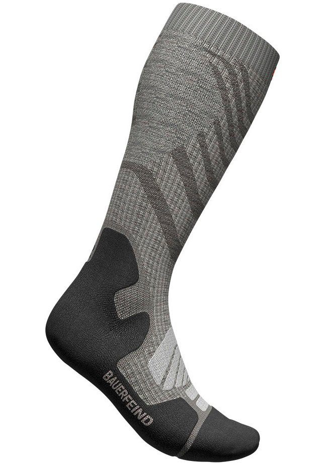 Compression Bauerfeind Sportsocken Outdoor mit Socks grey/S Merino Kompression stone