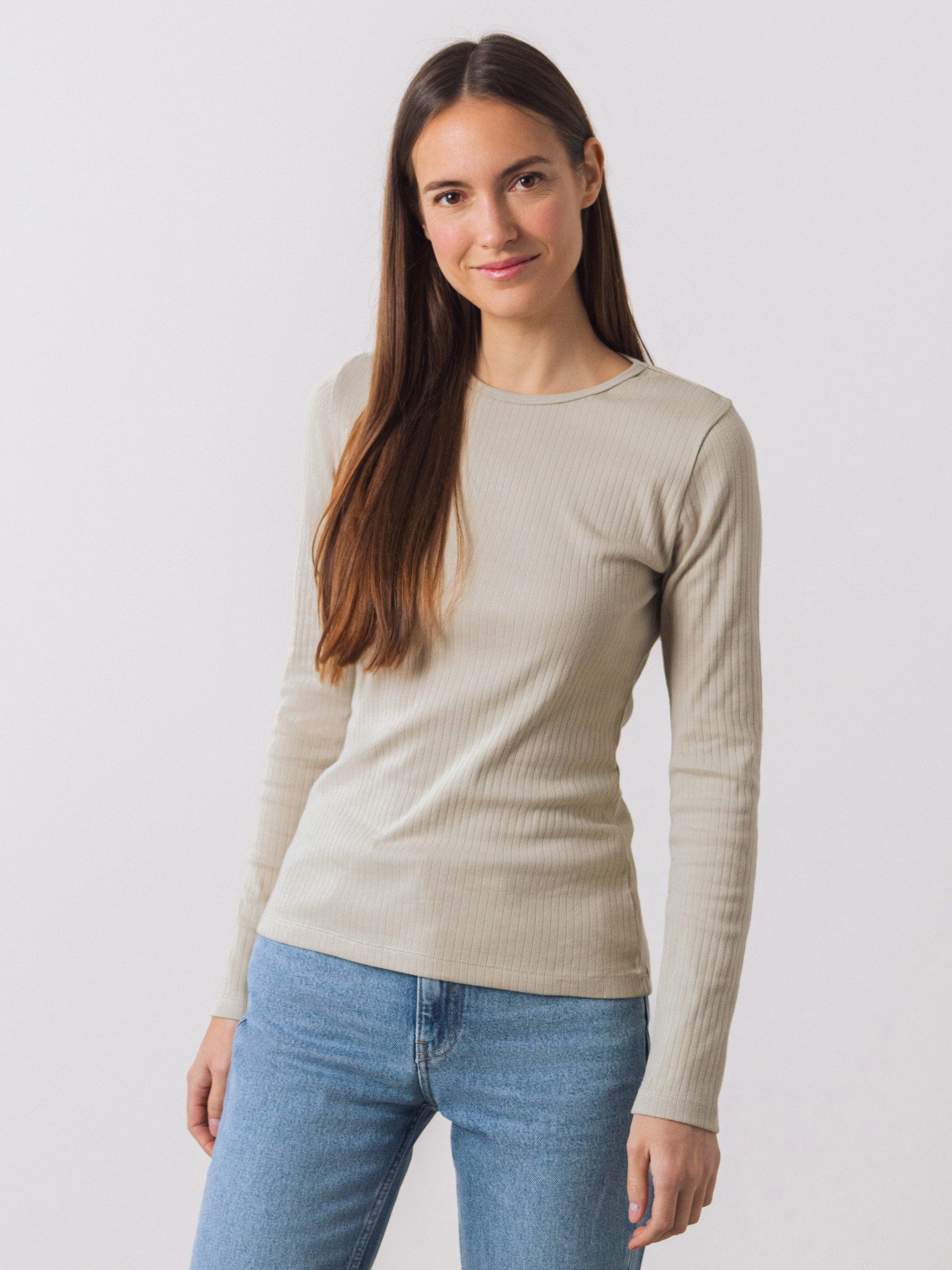 HONEST BASICS Langarmshirt mit Rippstoff aus günstig online kaufen