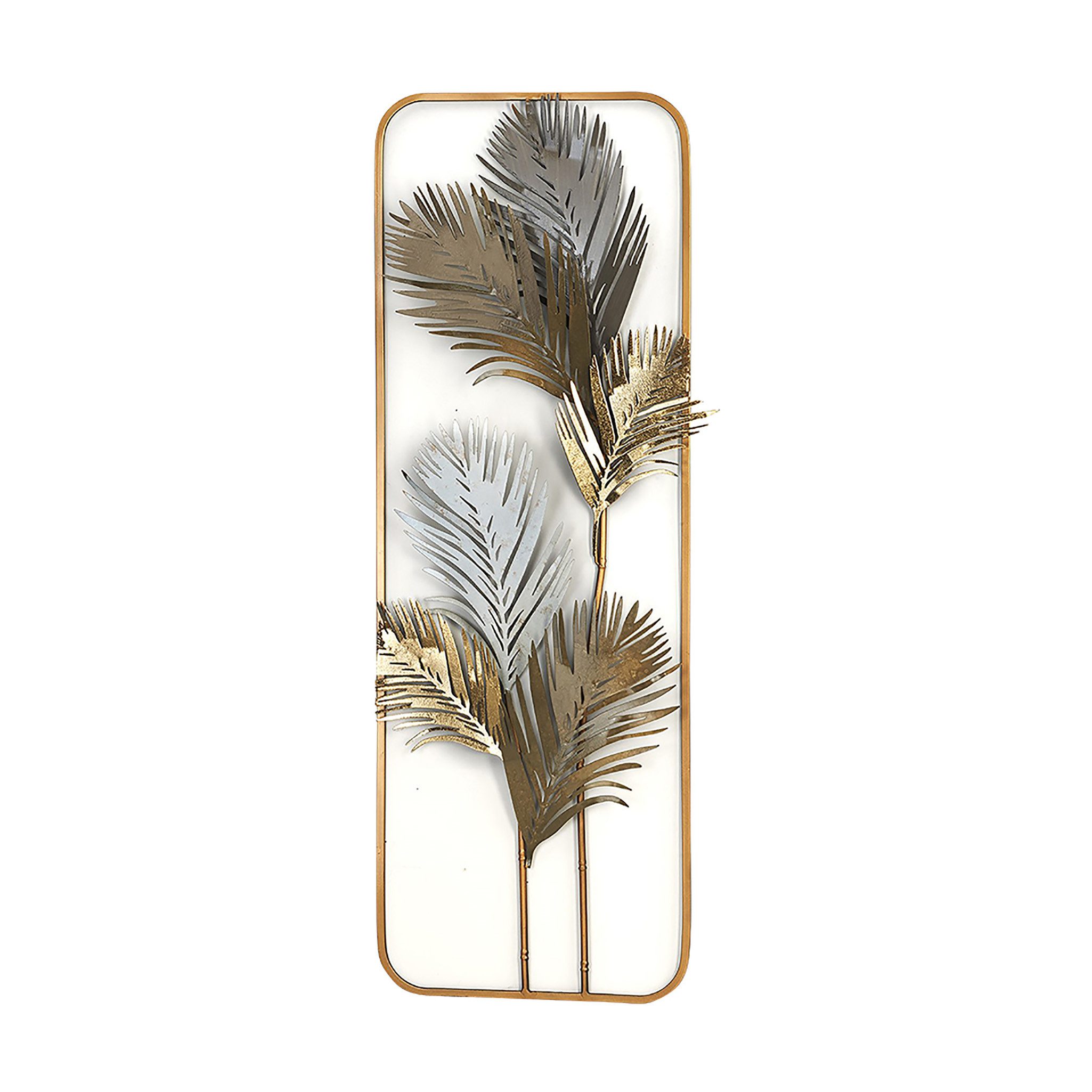 Kobolo Wandbild Metallbild Wanddeko - ILIOS - aus Metall in gold und weiß, günstig online kaufen