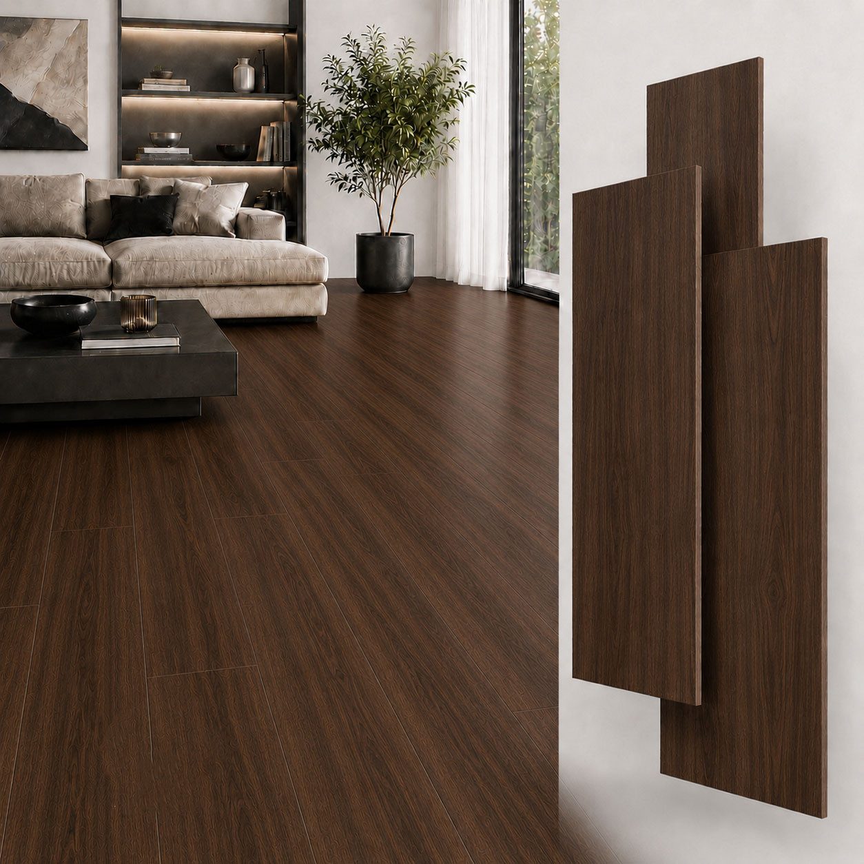 NoblesBox Designboden SPC Klick-Vinylboden 5 mm mit Trittschalldämmung in Holzoptik, kleberfrei, mit Trittschalldämmung, wasserfest, pflegeleicht