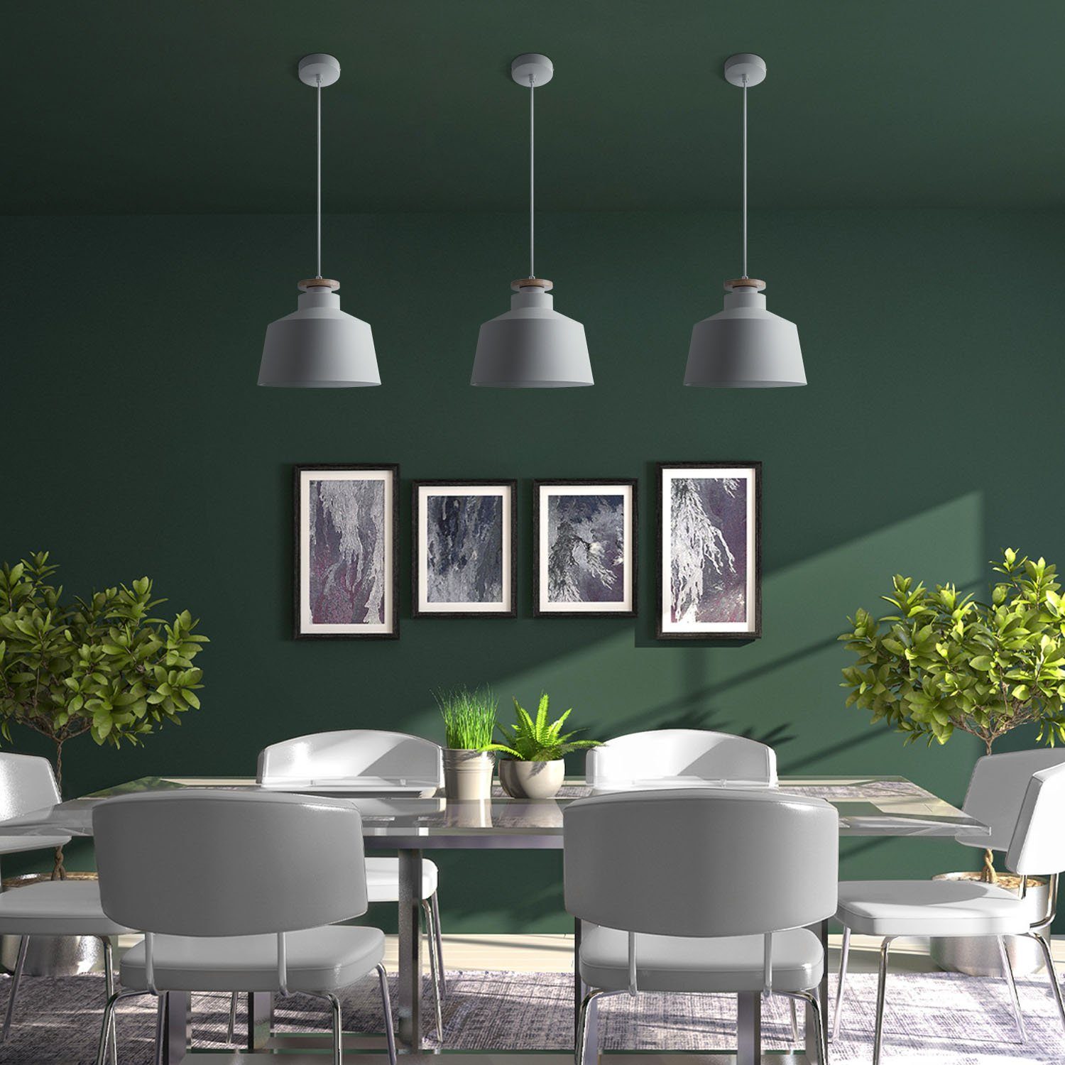 Paco Home Pendelleuchte JACK U, ohne Leuchtmittel, Hängelampe Esszimmer Küchenlampe Esstischlampe Skandinavisch E27