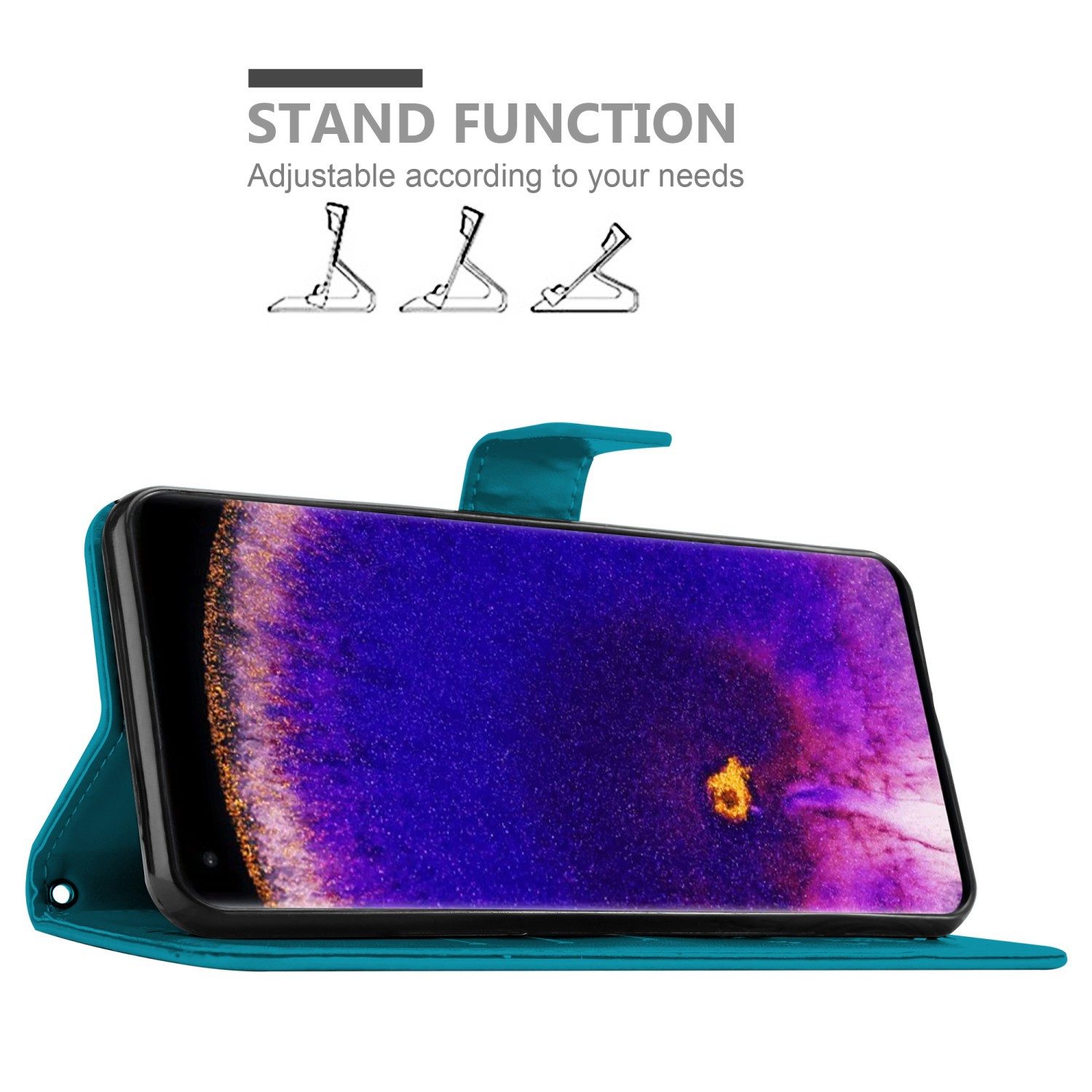 Cadorabo Handyhülle für Oppo FIND X5 PRO Hülle Oppo FIND X5 PRO, Hülle Schutzhülle Blumen Flower mit Standfunktion Kartenfach Magnet