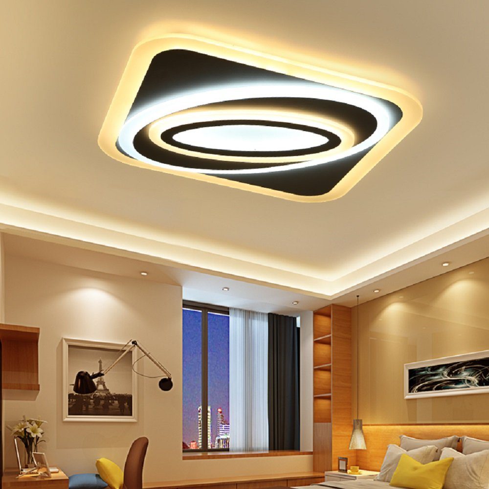 Euroton LED Deckenleuchte LED Deckenleuchte Deckenlampe 80*65*9 Fernbedienung dimmbar, LED fest integriert, kalt-warm 7000k-3000k stufenlos einstellbar, Mit Fernbedienung steuerber