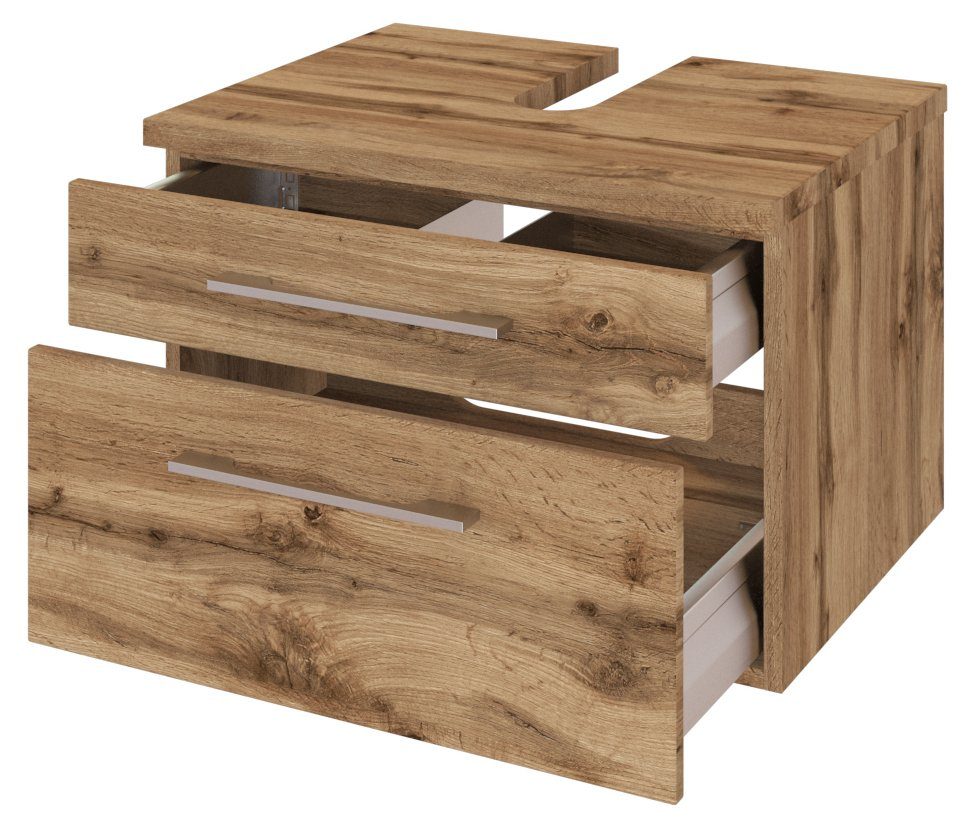 HELD MÖBEL Unterschrank Unterbeckenschrank Davos 60 cm Wotaneiche/Wotaneiche