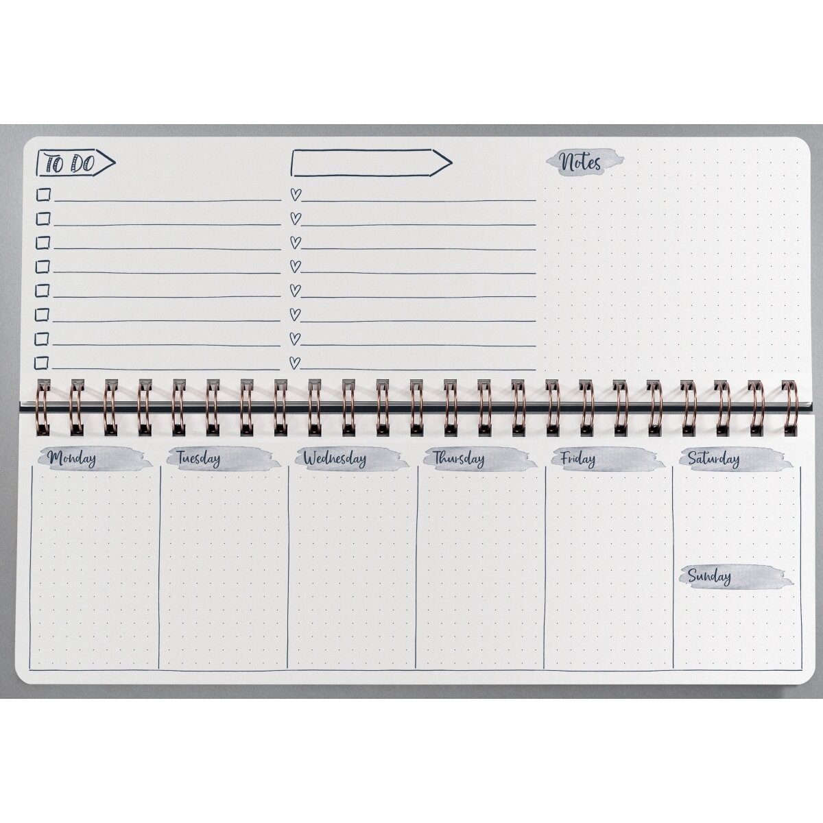 Sigel Schreibtischkalender Wochenplaner Jolie (EN) undatiert 1 Woche/2 Seiten Flower Love 30x11,4